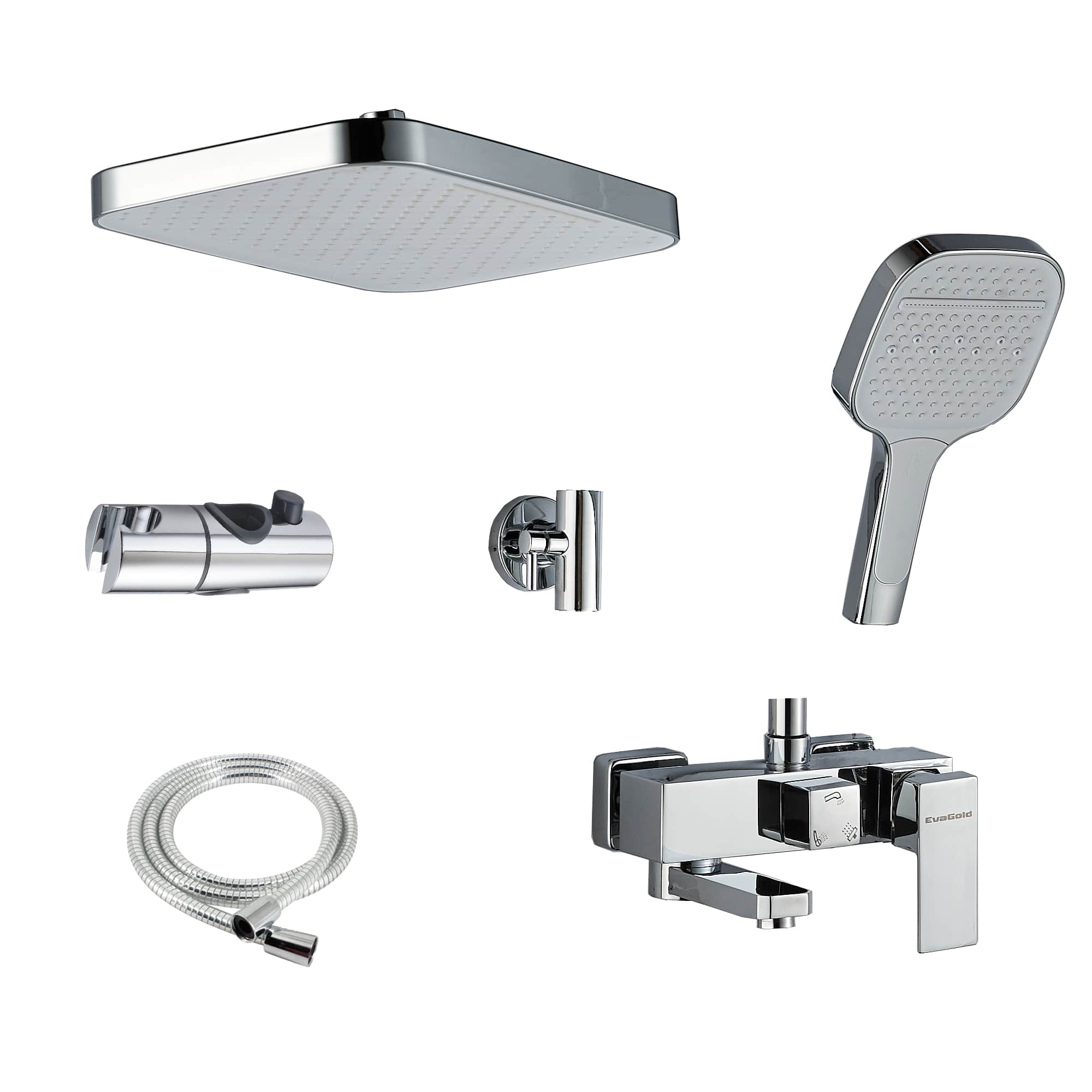 Tai FS01C-PVD Душевая стойка (150 см) со смесителем латунь, хром EvaGold