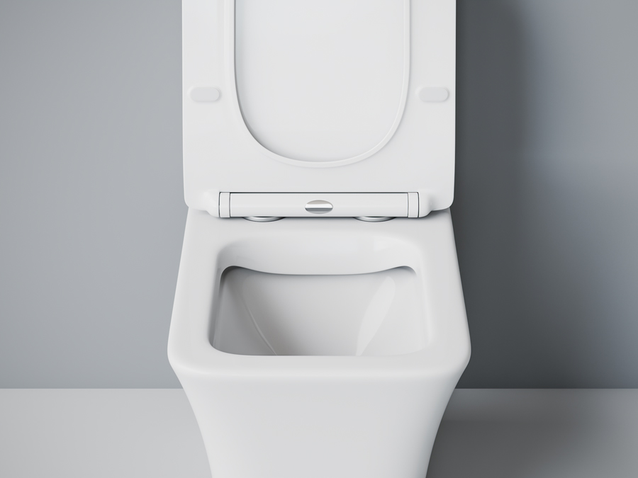 Унитаз-моноблок SM9615 безободковый, сиденье тонкое ДП, арматура (с гофрой и подводкой)