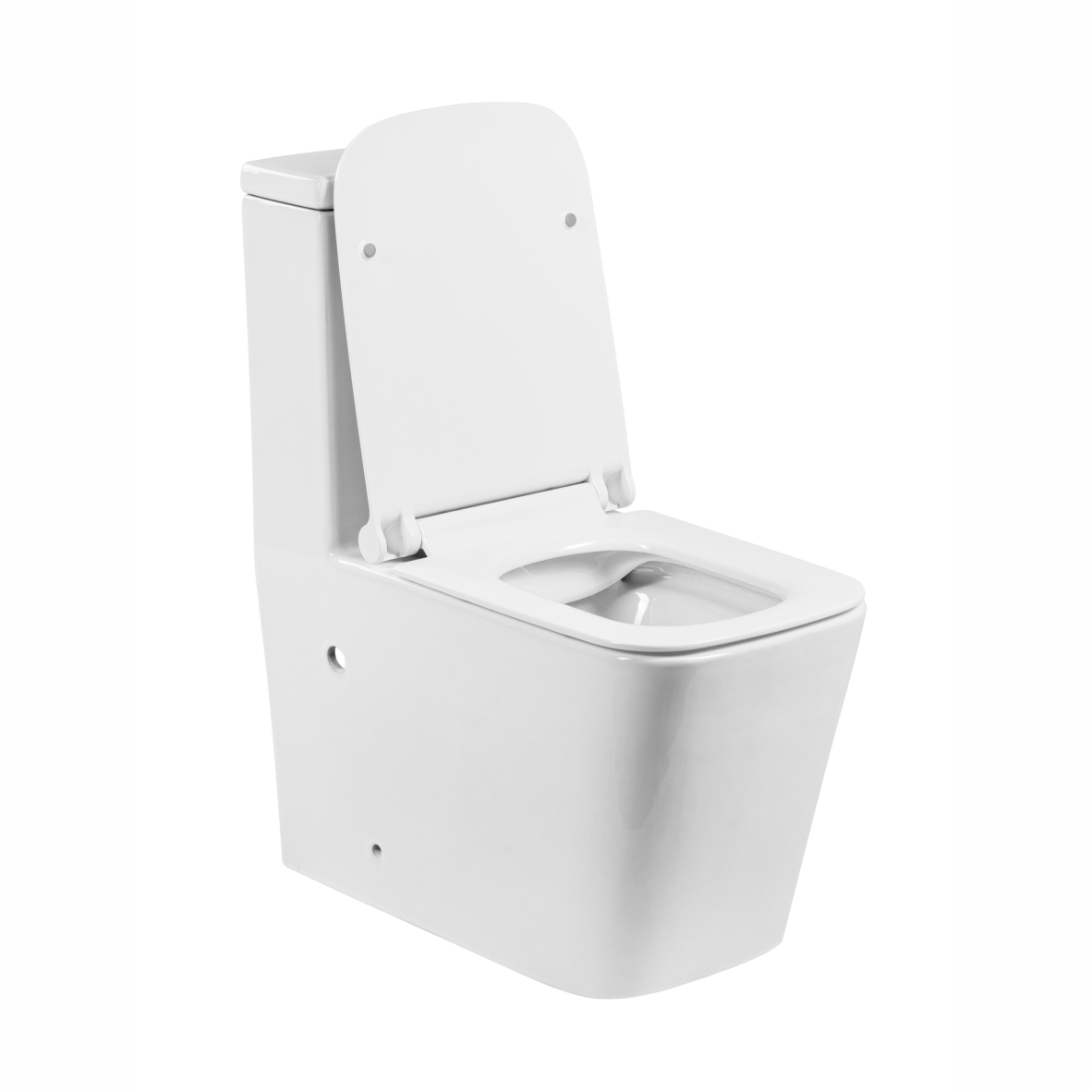 Унитаз-моноблок T1086 безободковый, сиденье тонкое ДП, арматура (с гофрой и подводкой)