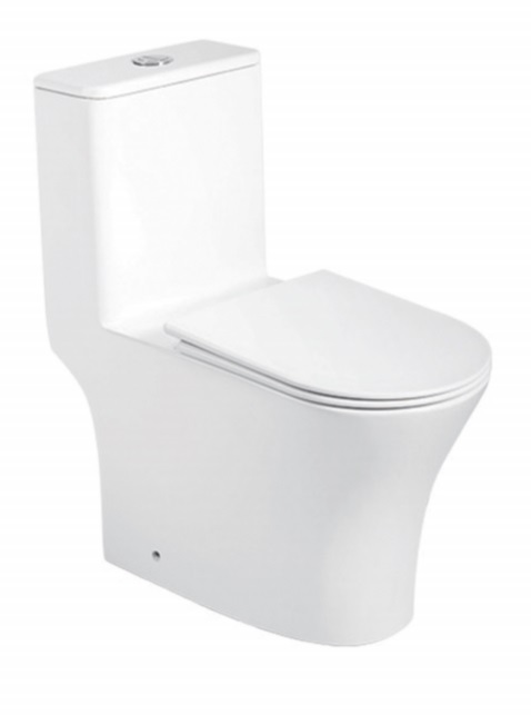 Унитаз-моноблок EG404 безободковый, сиденье тонкое ПП, арматура