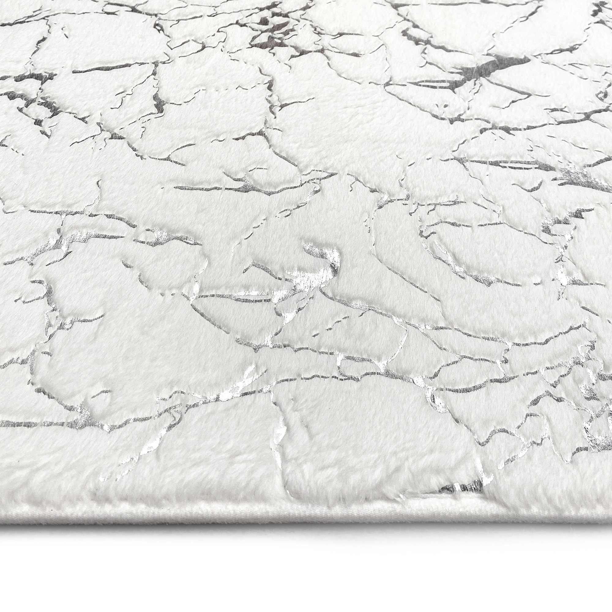 Коврик для ванной 50*80см, MARBLE белый с серебром