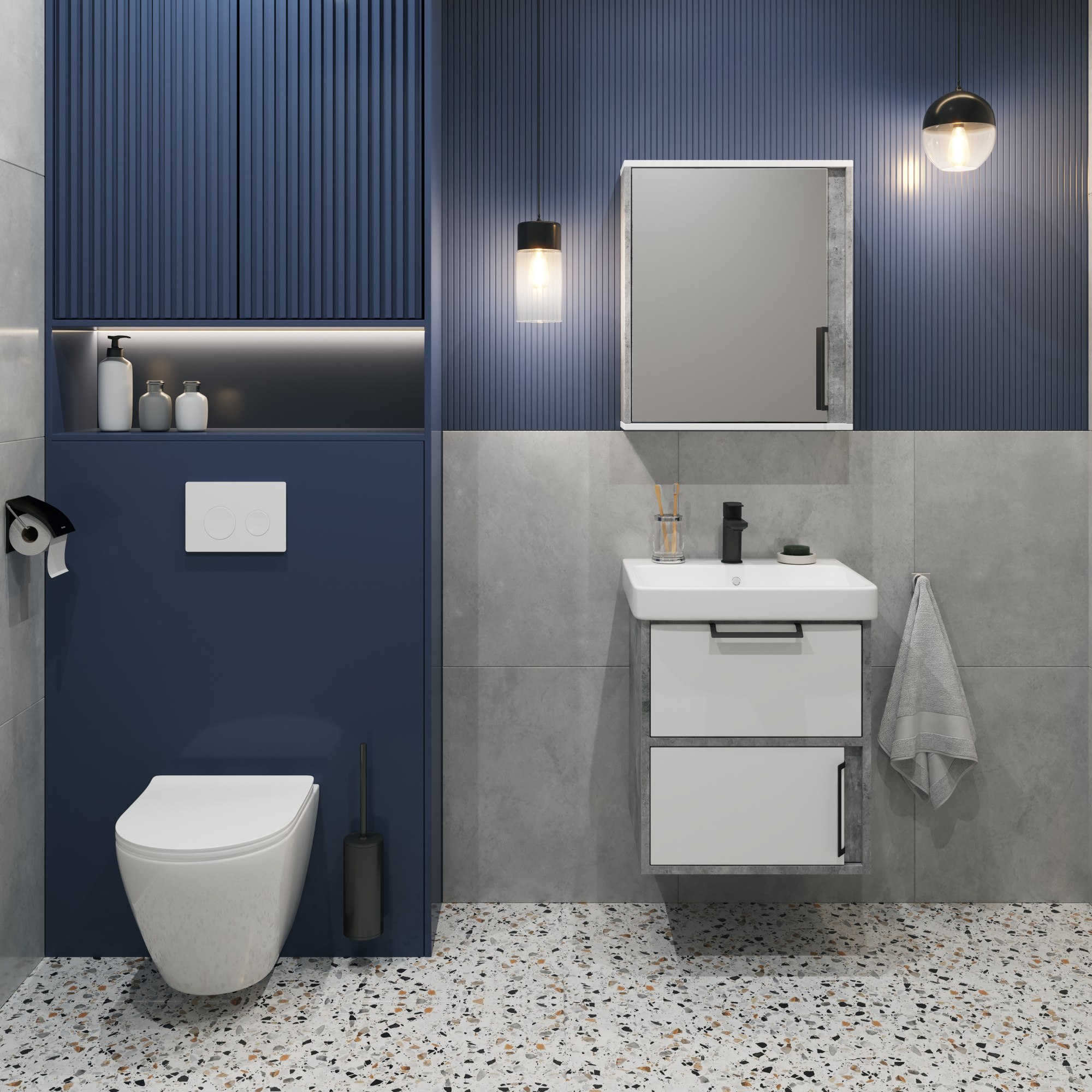 55 Зеркало-шкаф "Hunter 55" универсальное