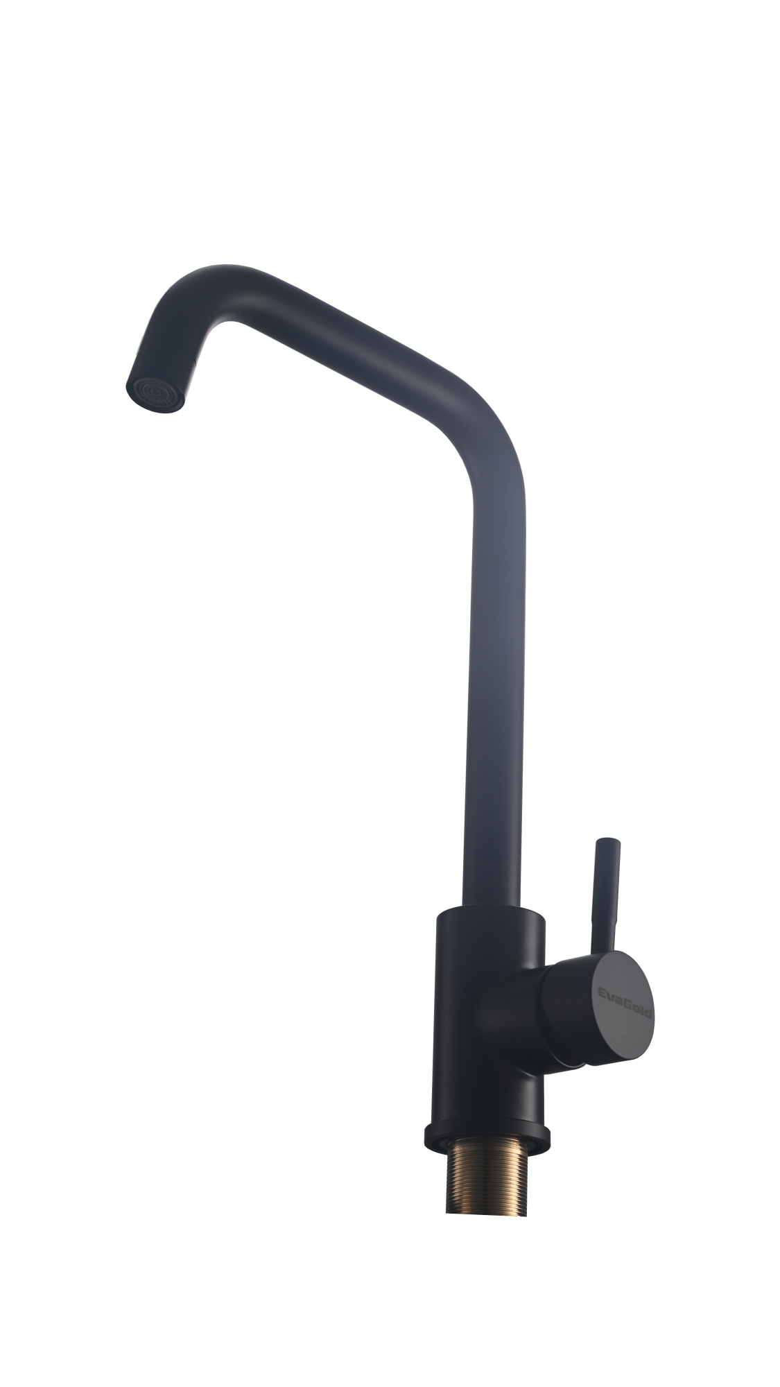 FK02B Смеситель для кухни нержавейка, черный EvaGold