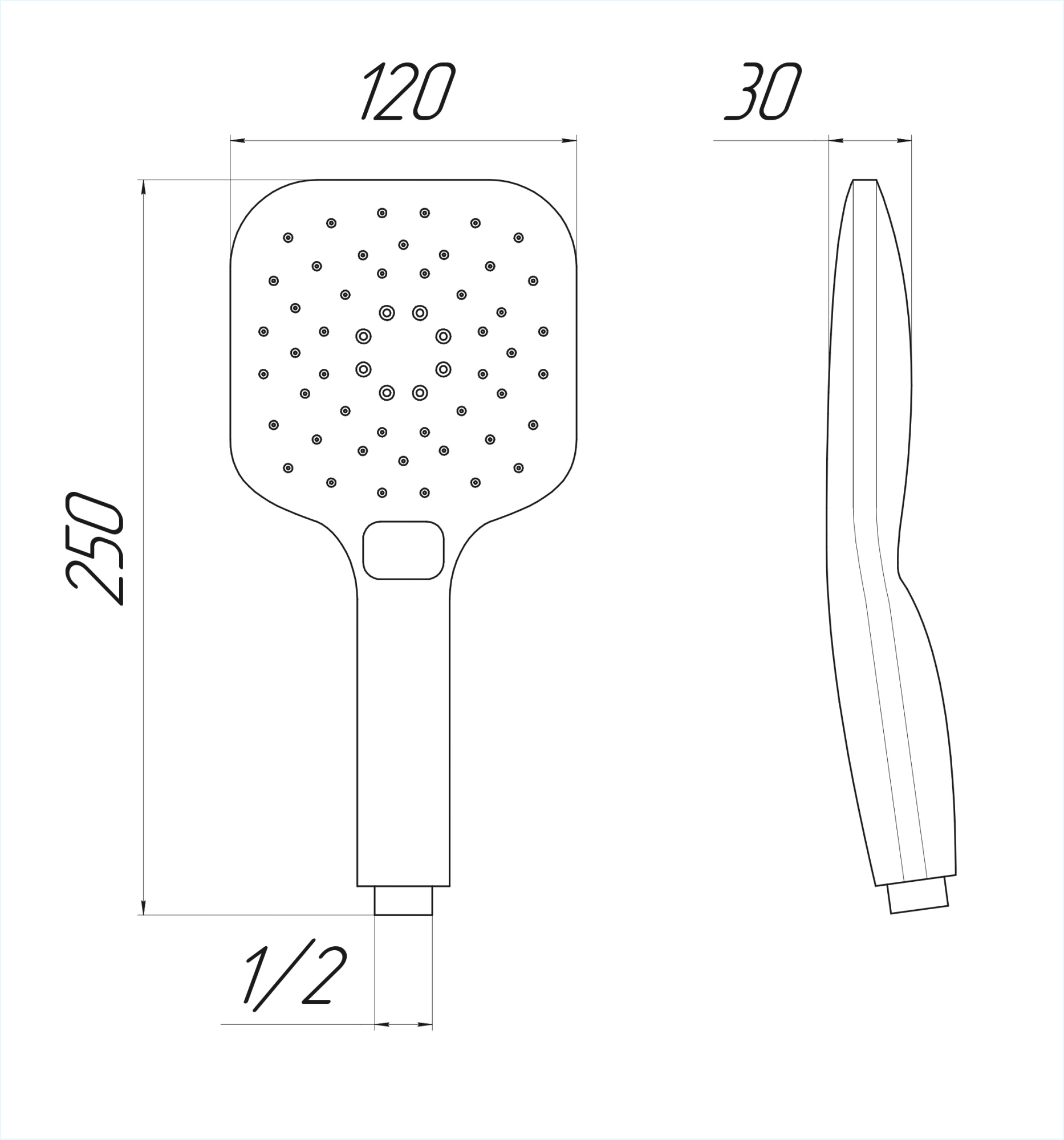 SH03G Лейка для душа в наборе с держателем и шлангом, оружейная сталь EvaGold
