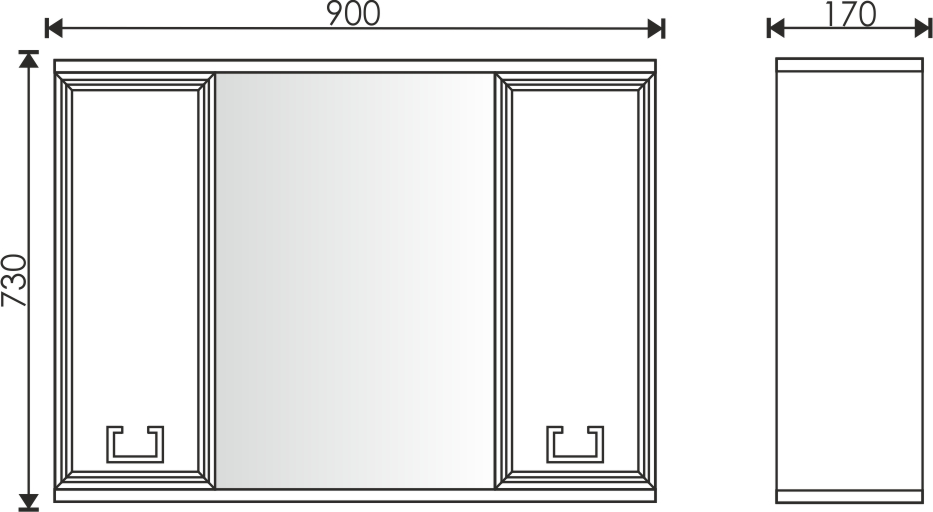 90 Зеркало-шкаф "Ravenna 90"