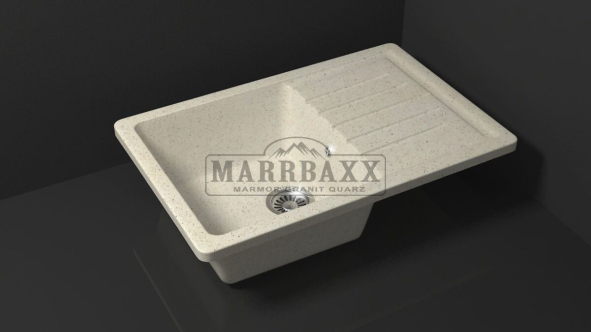 Мойка композит. MARRBAXX КК прямоуг. средняя с крылом,16/Q2,740x490x210,бежевый, без сифона