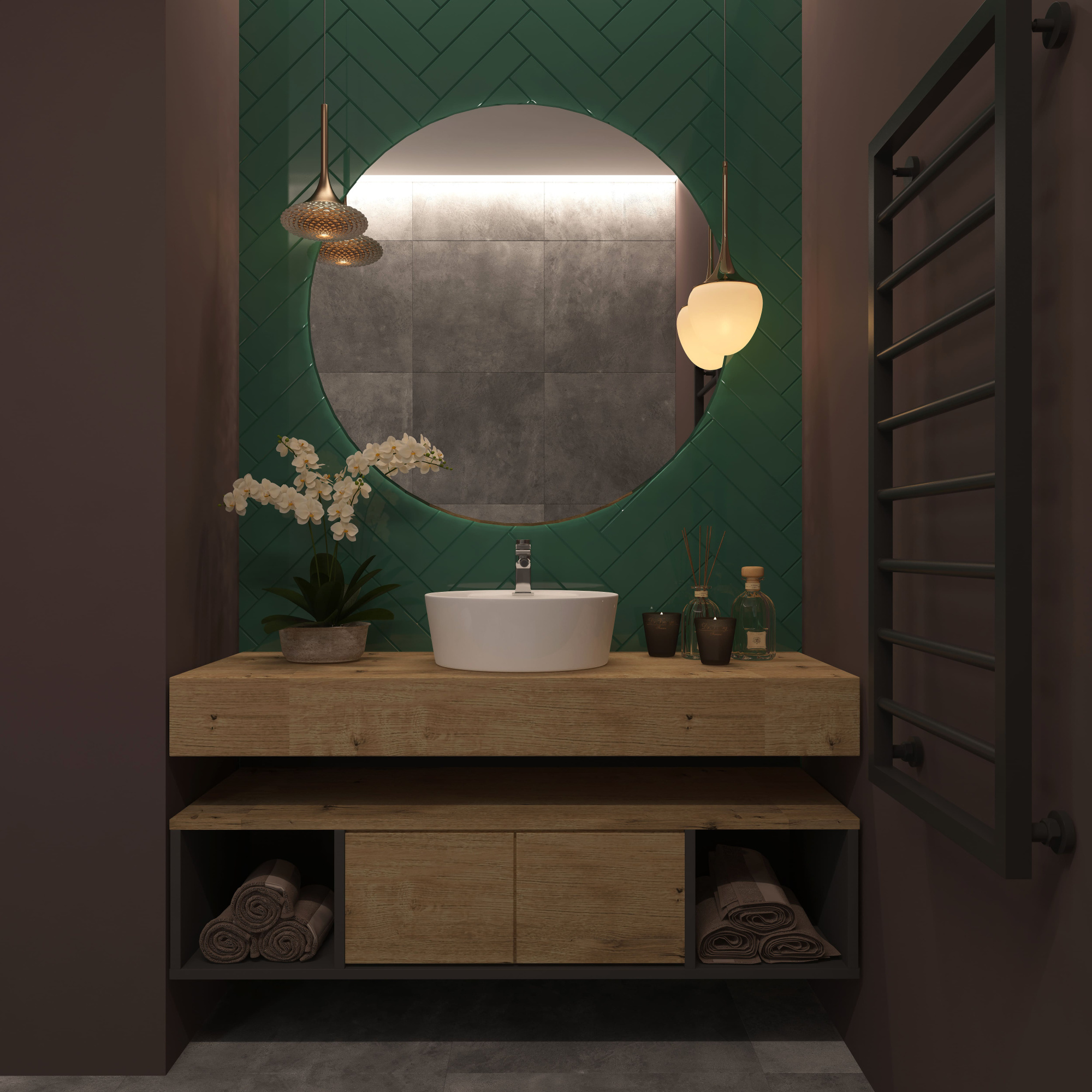 Умывальник накладной A029 круглый с переливом (405*405*145 мм)