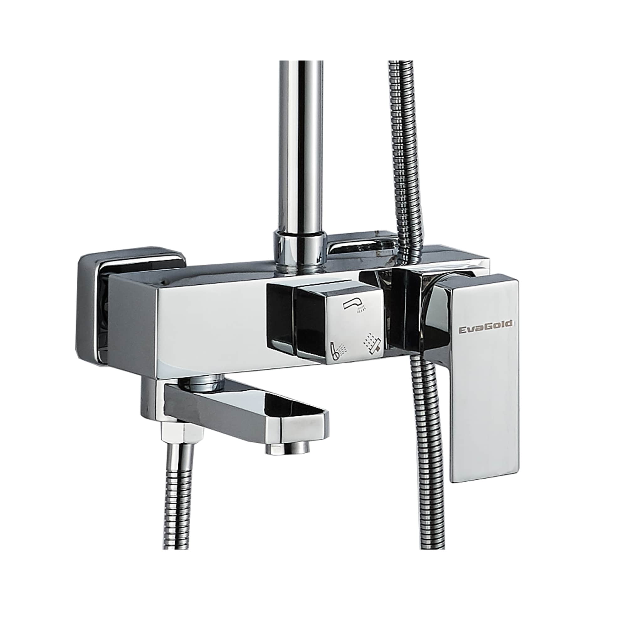 Tai FS01C-PVD Душевая стойка (150 см) со смесителем латунь, хром EvaGold