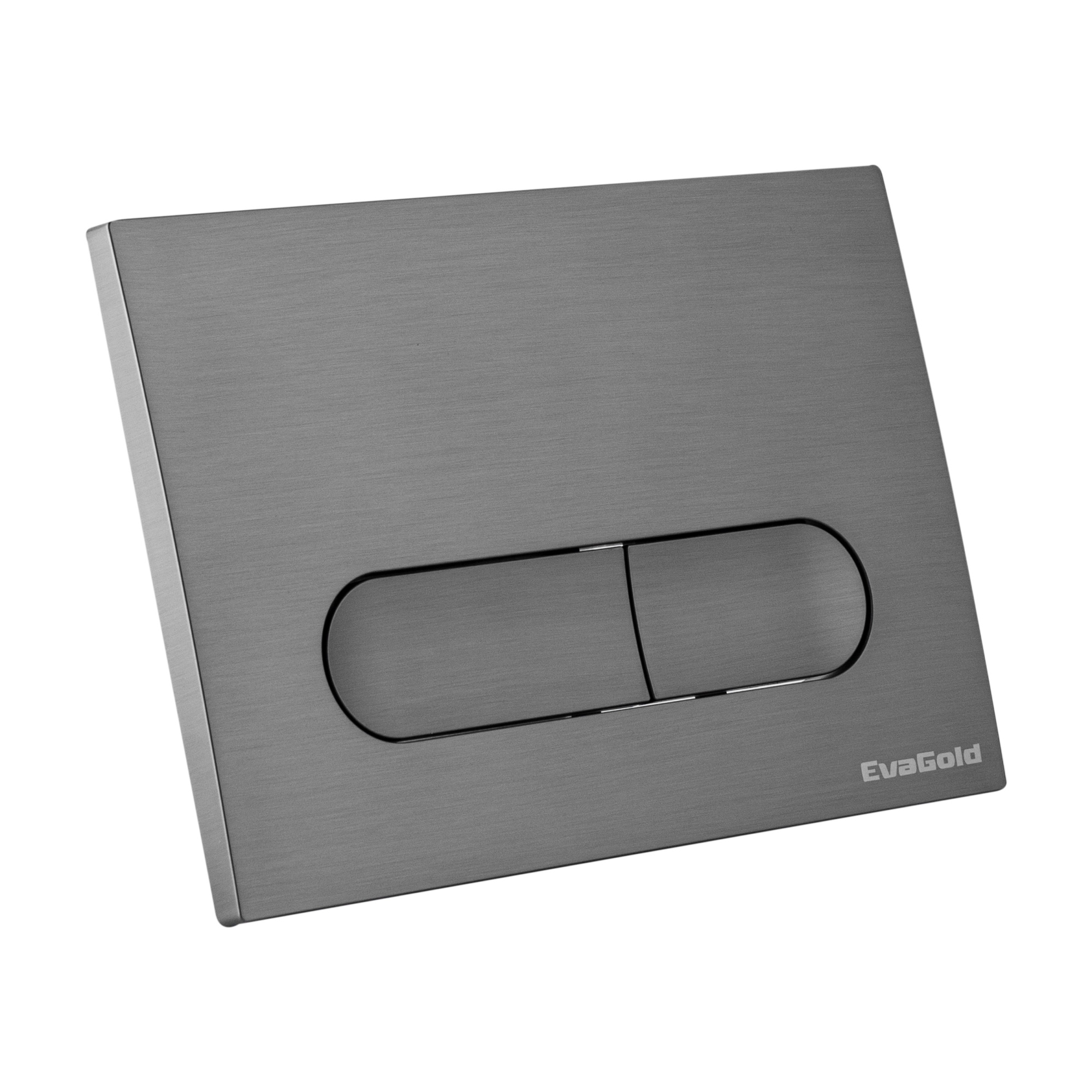 Кнопка смыва EvaGold 04, пластик овал оружейная сталь для инсталляции EvaGold 400 и EvaGold 500