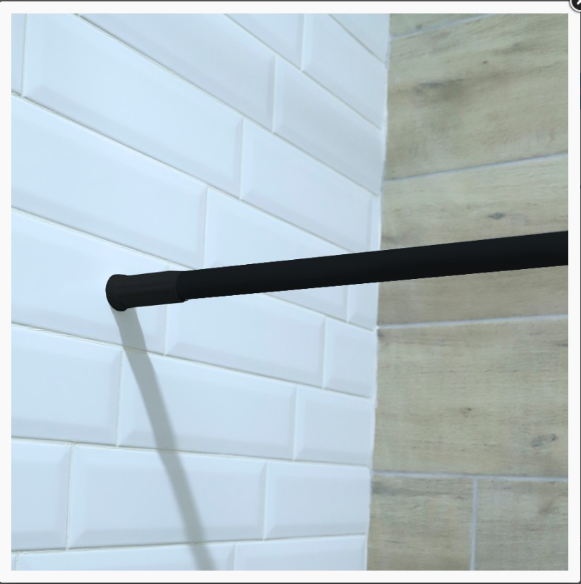 Карниз для ванной телескопический  110-200 см черный, т/у