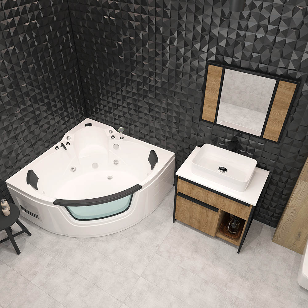 Ванна ГМ 1505*1505*700 с насосом OLB-840 с переливом