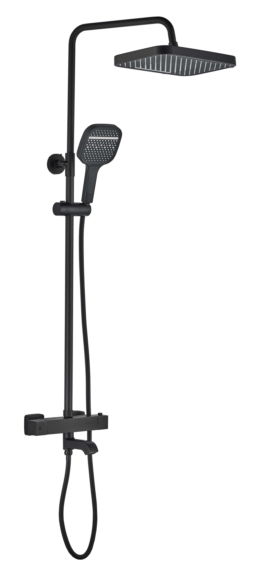 Pacific FS03B-PVD Душевая стойка (150 см) со смесителем латунь, черный с терморегуляцией EvaGold