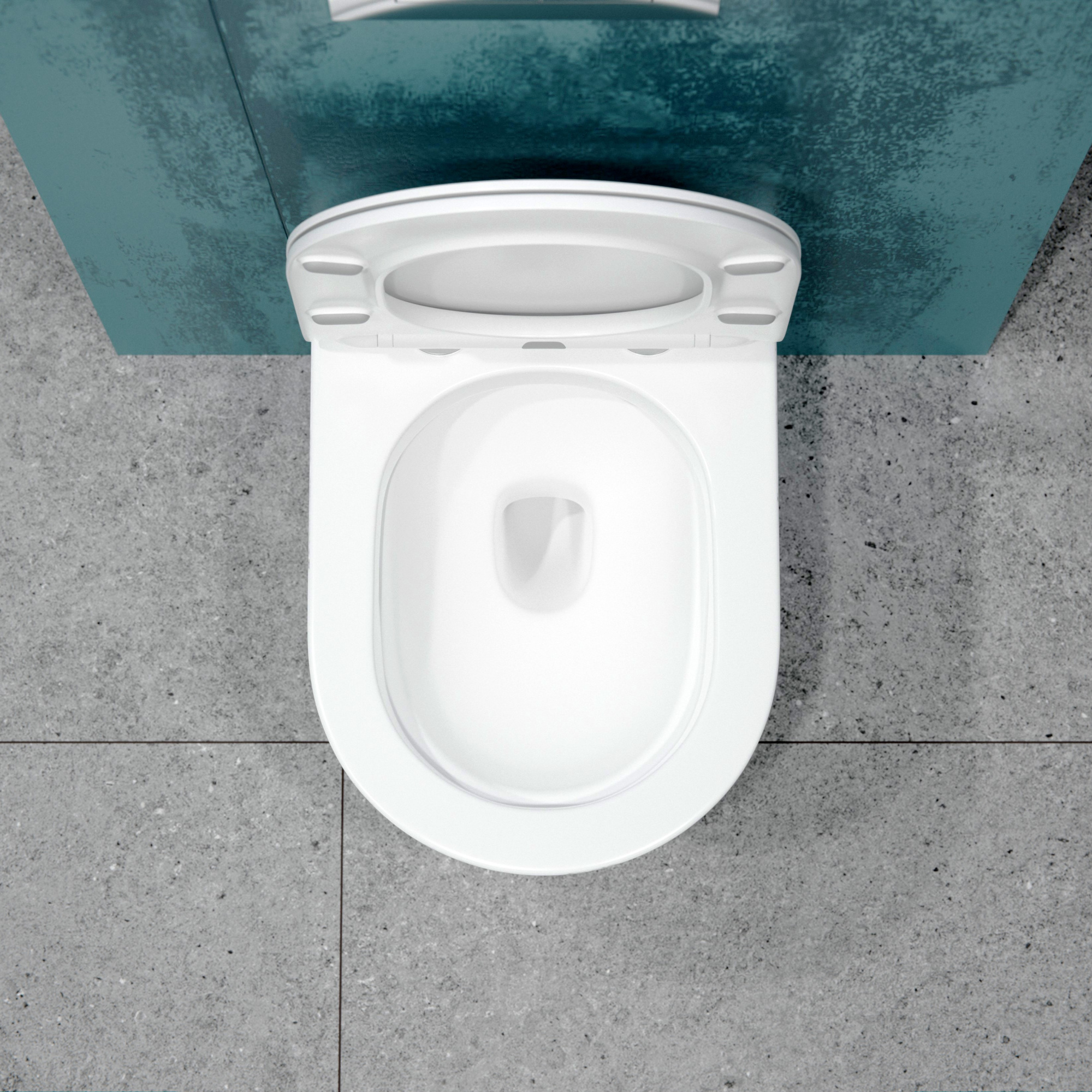 Унитаз подвесной K703MD белый мрамор безободковый, сиденье тонкое ДП, крепления