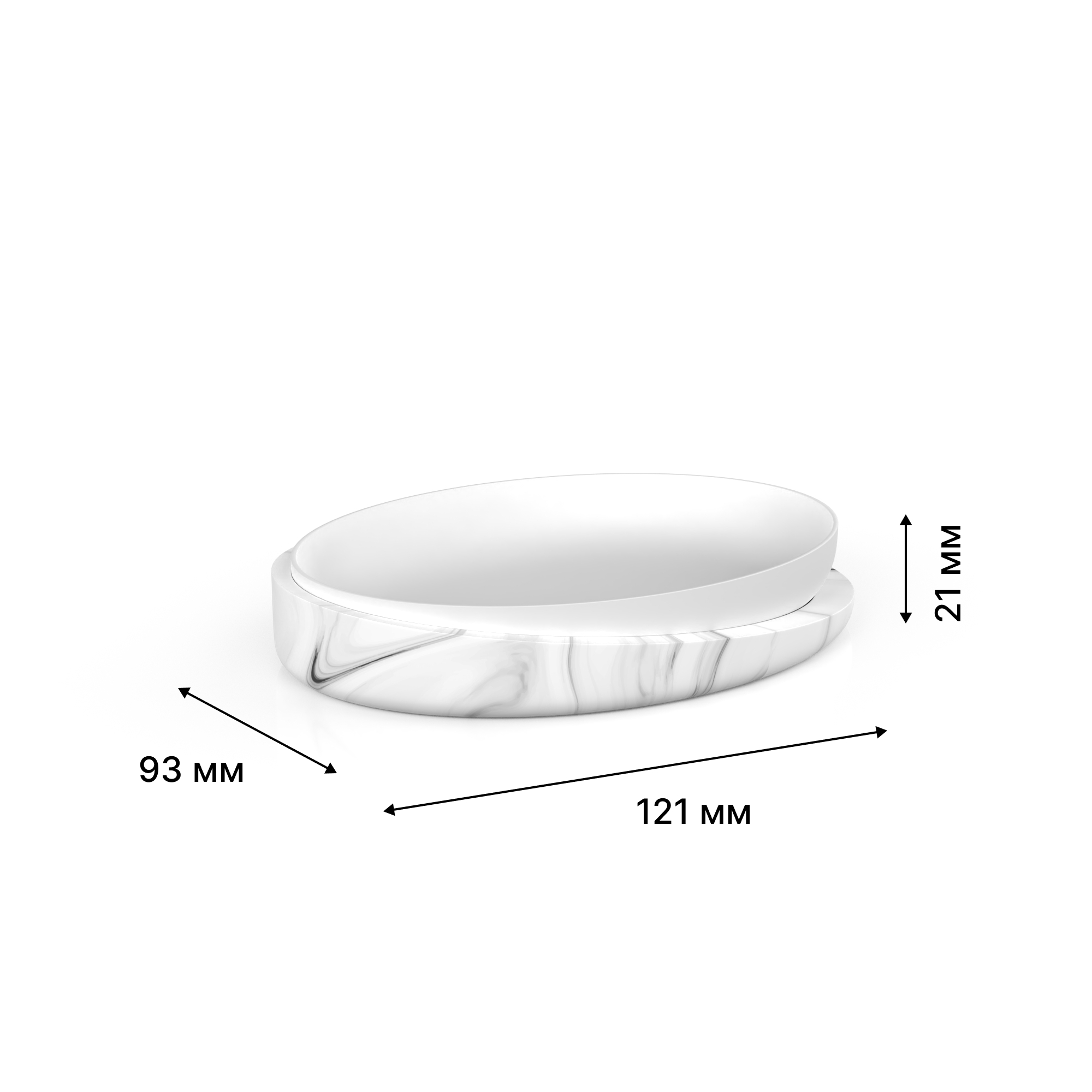 Мыльница настольная, MARBLE LIGHT, полирезин