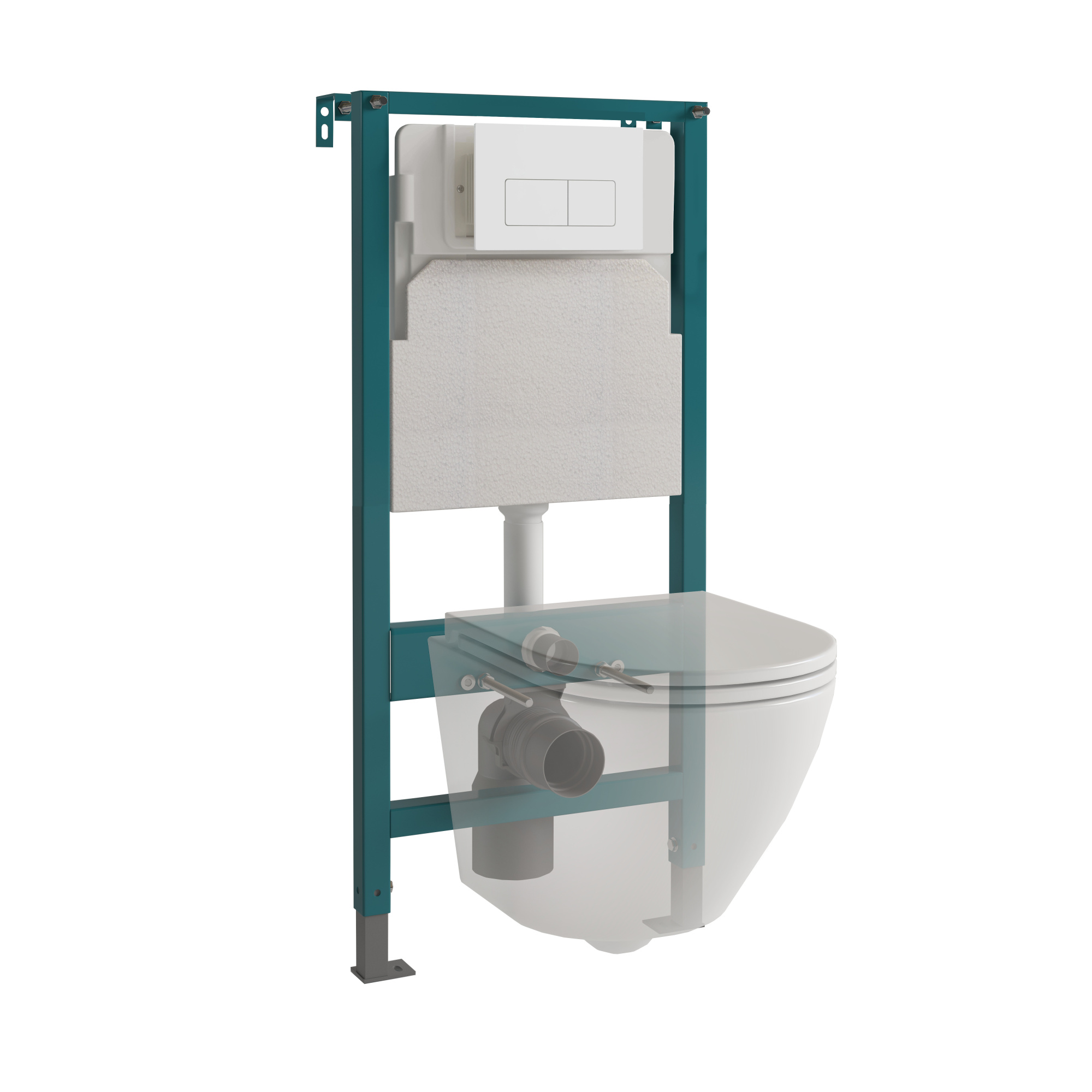 Кнопка смыва EvaGold 07, пластик прямоугольник белая для инсталляции EvaGold 400 и EvaGold 500