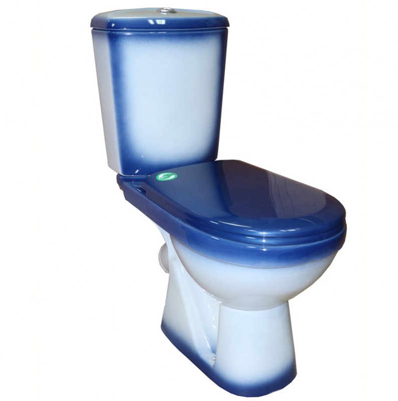 Унитаз-компакт "Комфорт" синий  Киров, кос.выпуск, сид.полипропилен, армат. 3/6