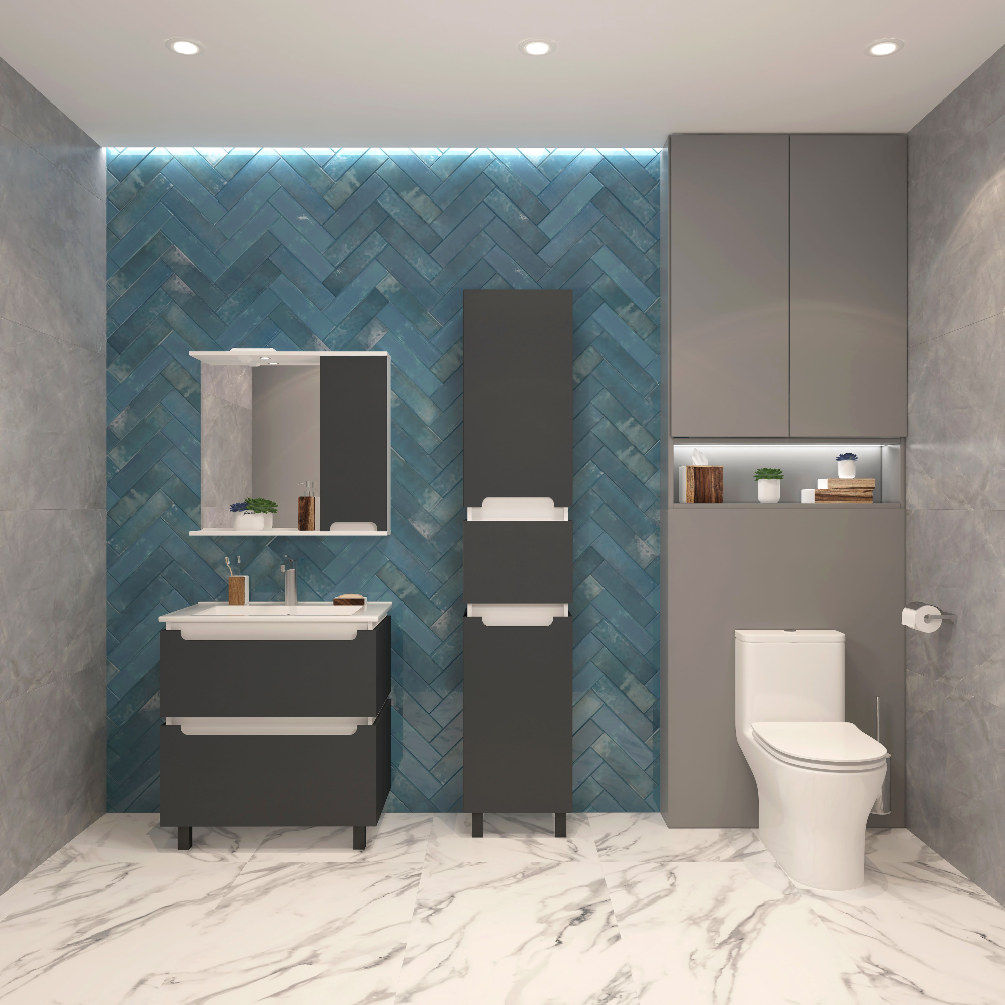 40 Пенал-шкаф "Vesta 40" №2 графит Pur-клей