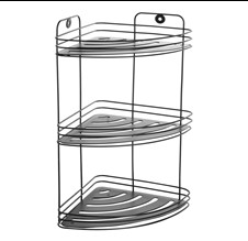 Полка угловая хром 3-ая W7256-3, черная