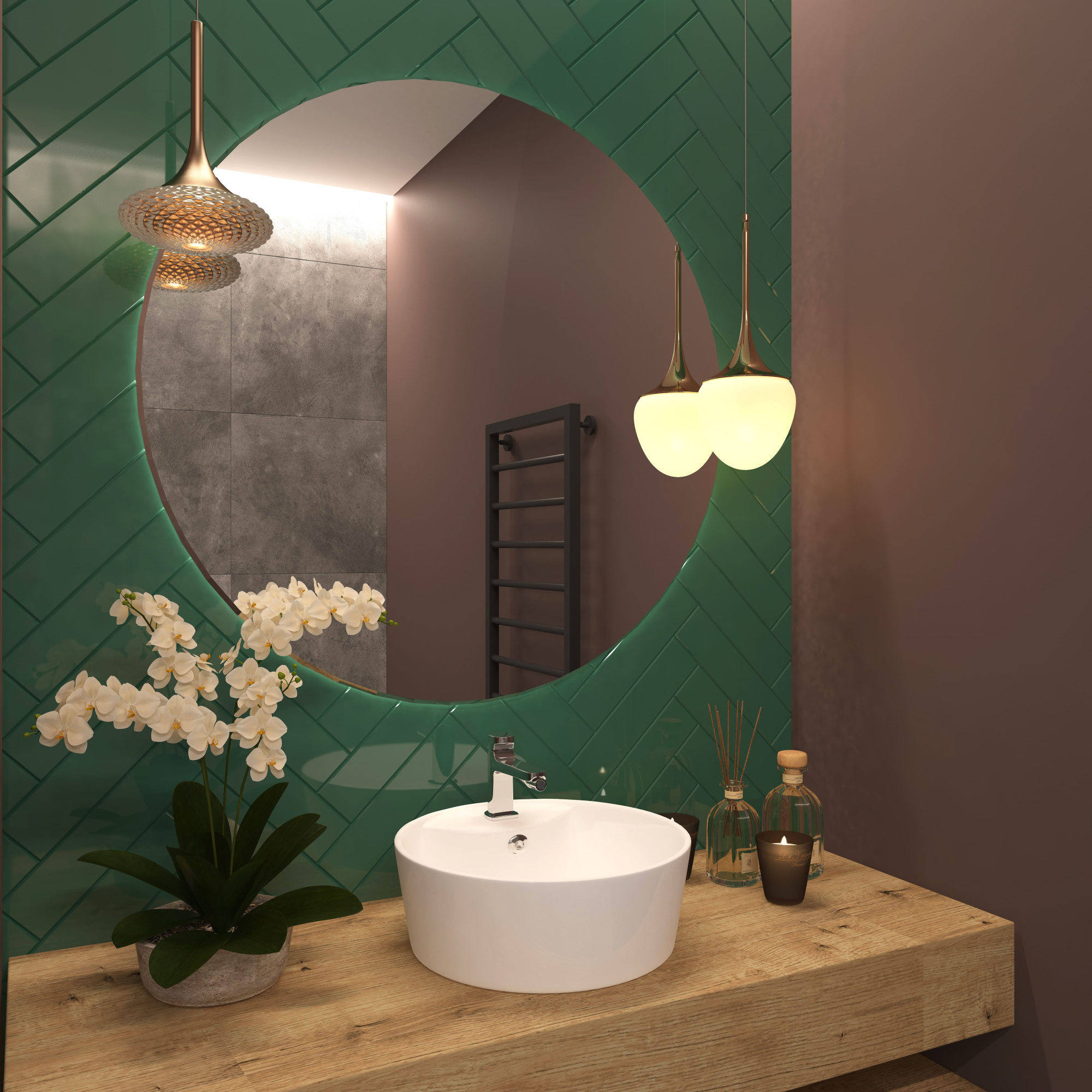 Умывальник накладной A029 круглый с переливом (405*405*145 мм)