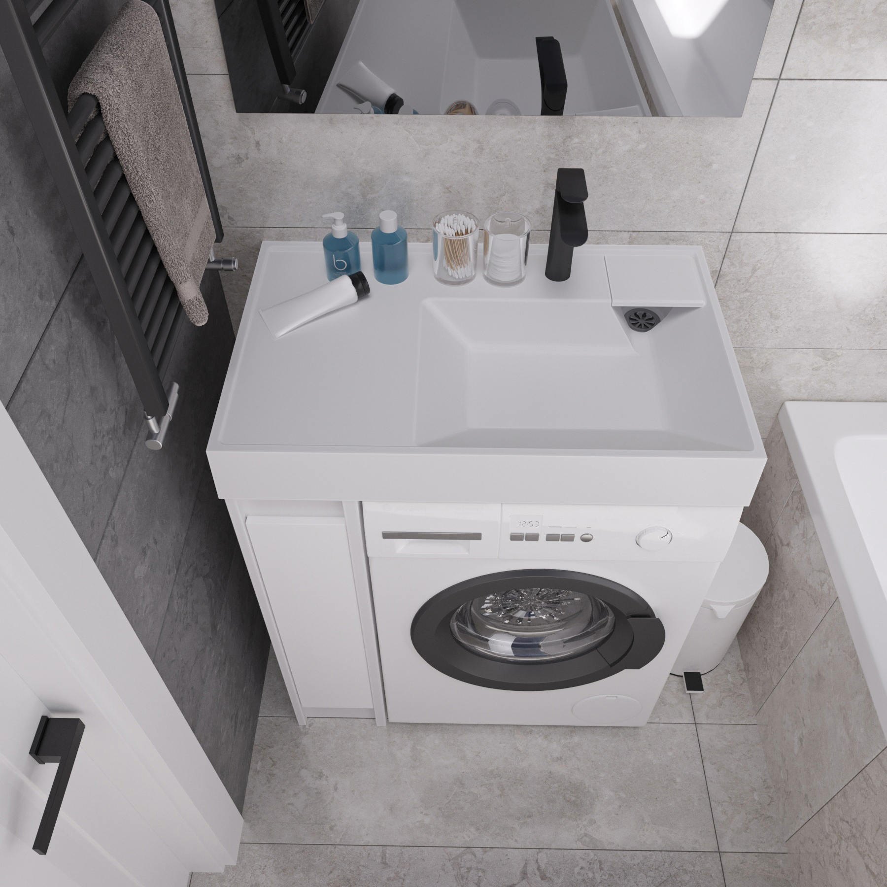 Раковина Vega 80  на стир. машину узкая 800*500*100 (кронштейн, крепление для умывальника)