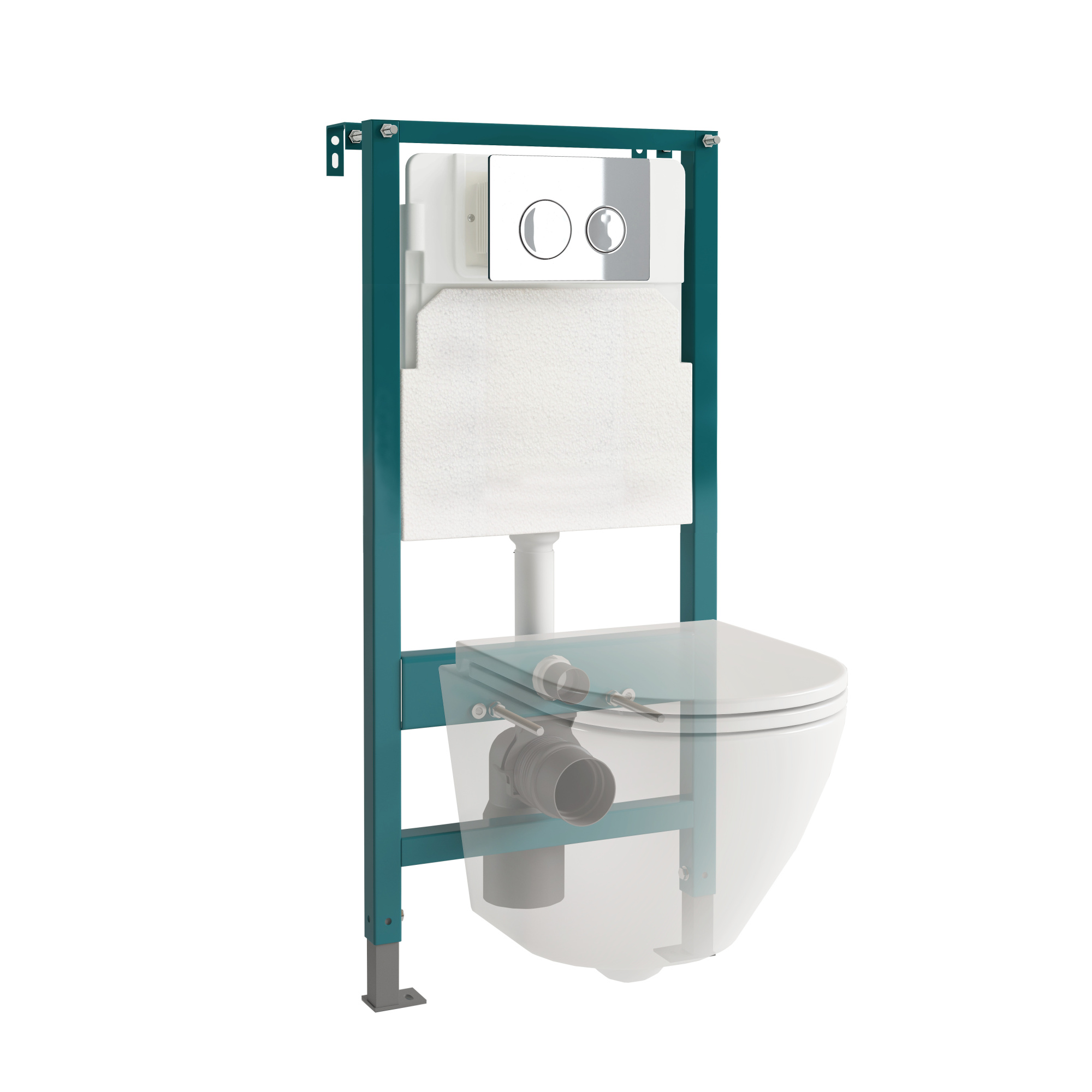 Кнопка смыва пневматическая EvaGold 03P, пластик круг хром для инсталляции EvaGold 500P с пневматическим управлением