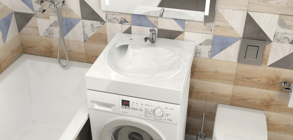 Раковина Лилия V60D1 на стир. машину 600*600*100 (кронштейны, сифон в компл)  