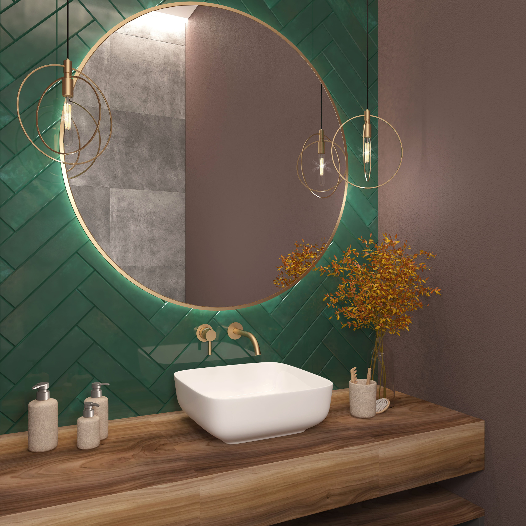 Умывальник накладной A423 квадратный без перелива (385*385*140 мм)