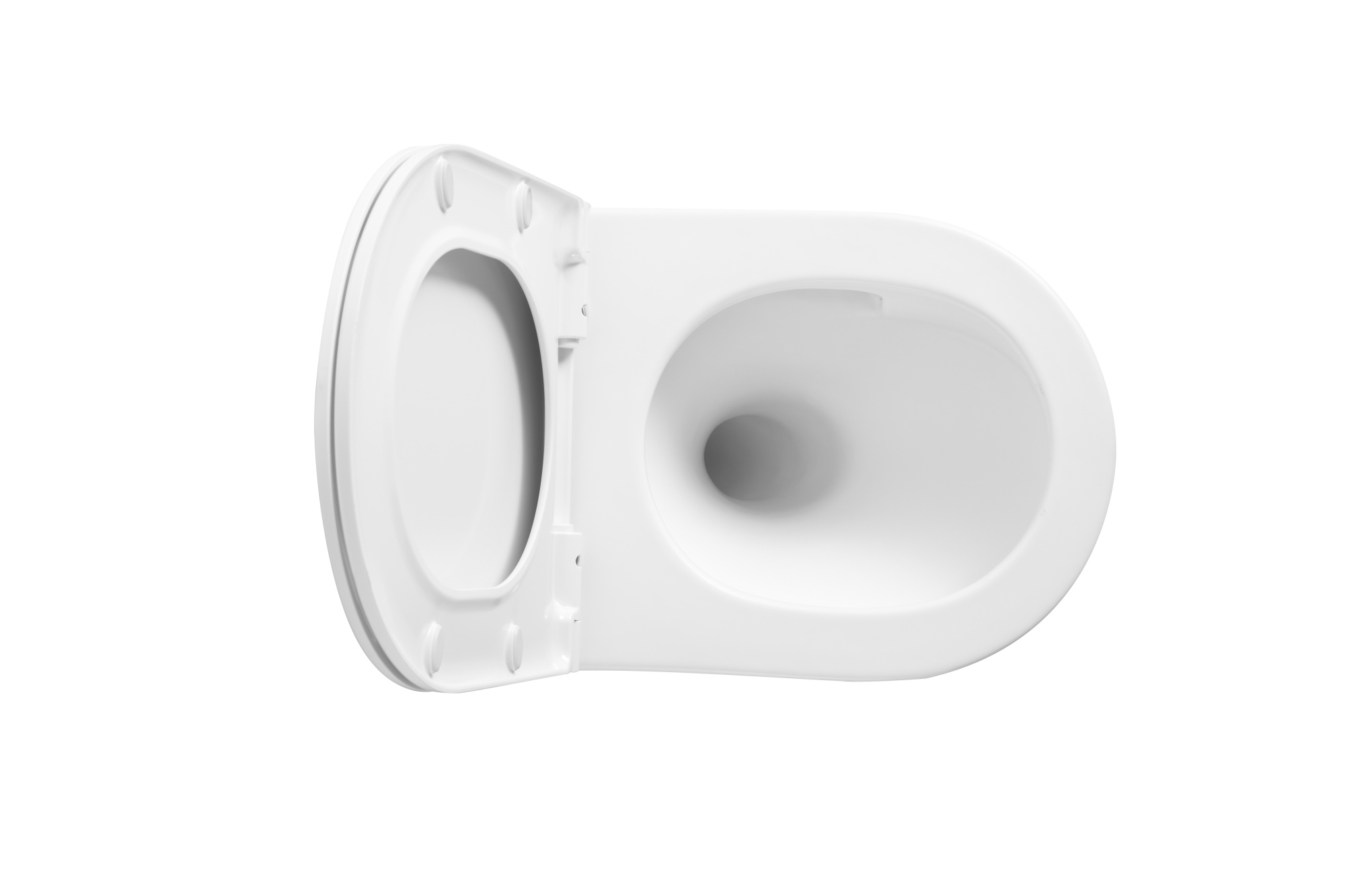 Унитаз подвесной EG104T с круговым смывом безободковый, сиденье тонкое ДП, крепления