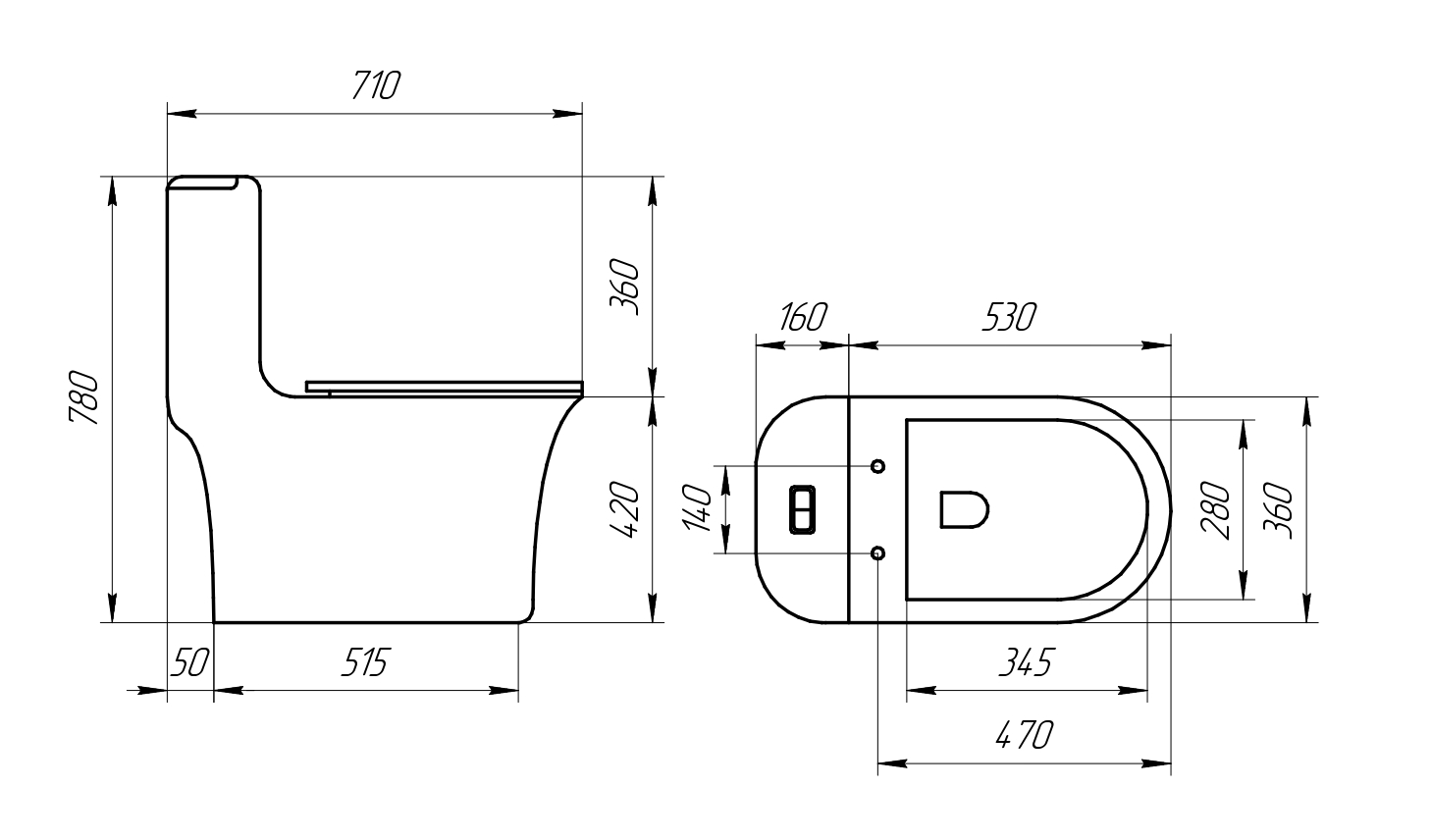 Унитаз-моноблок SM9612 безободковый, сиденье тонкое ДП, арматура (с гофрой и подводкой)