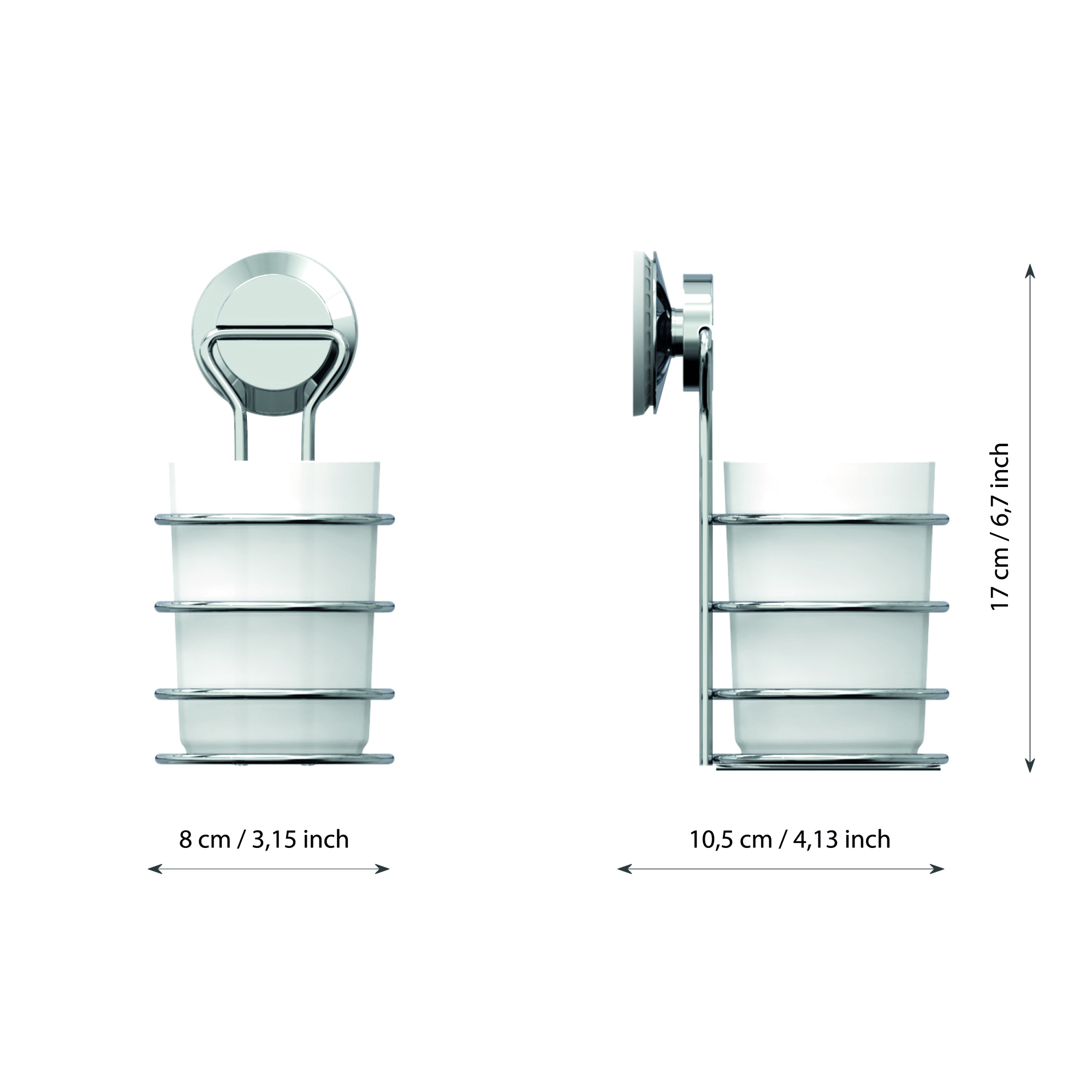 Стакан для ванной одинарный на присоске пластиковый FORA "ATLANT"
