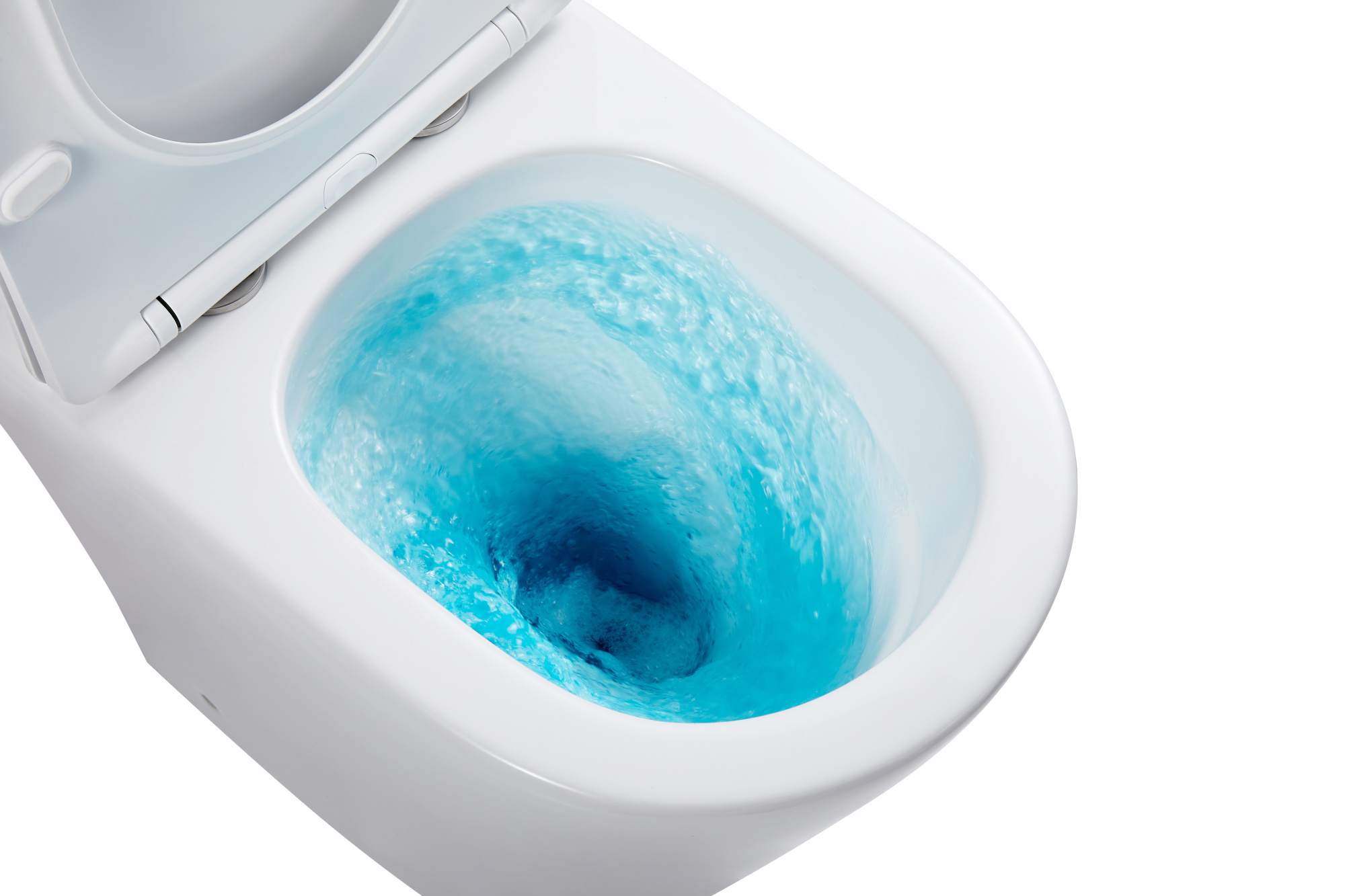 Унитаз-компакт EG310T безободковый круговой смыв, сиденье тонкое ДП, крепления, арматура, горизонтальный выпуск