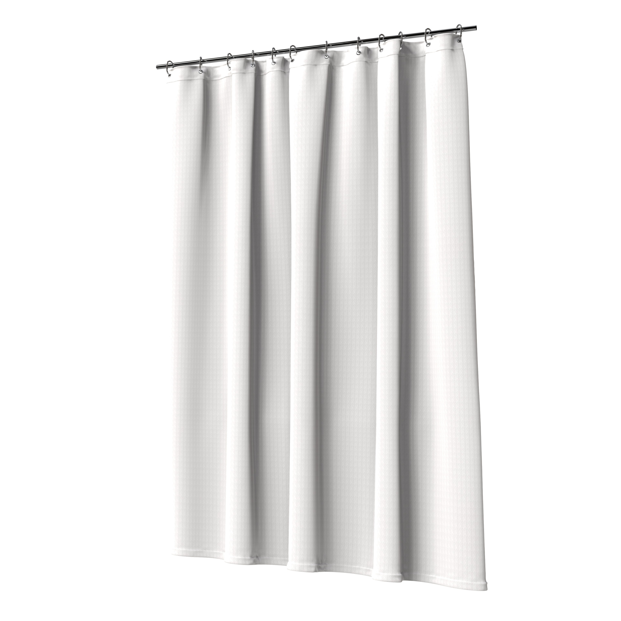 Т Шторка для ванной однотонная белая жаккард, 240*200