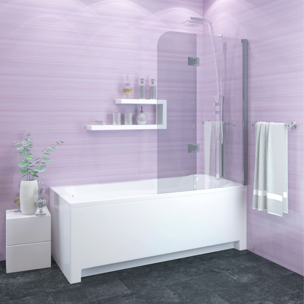 JY140 Душевое ограждение на ванну 120х130, прозрачное стекло