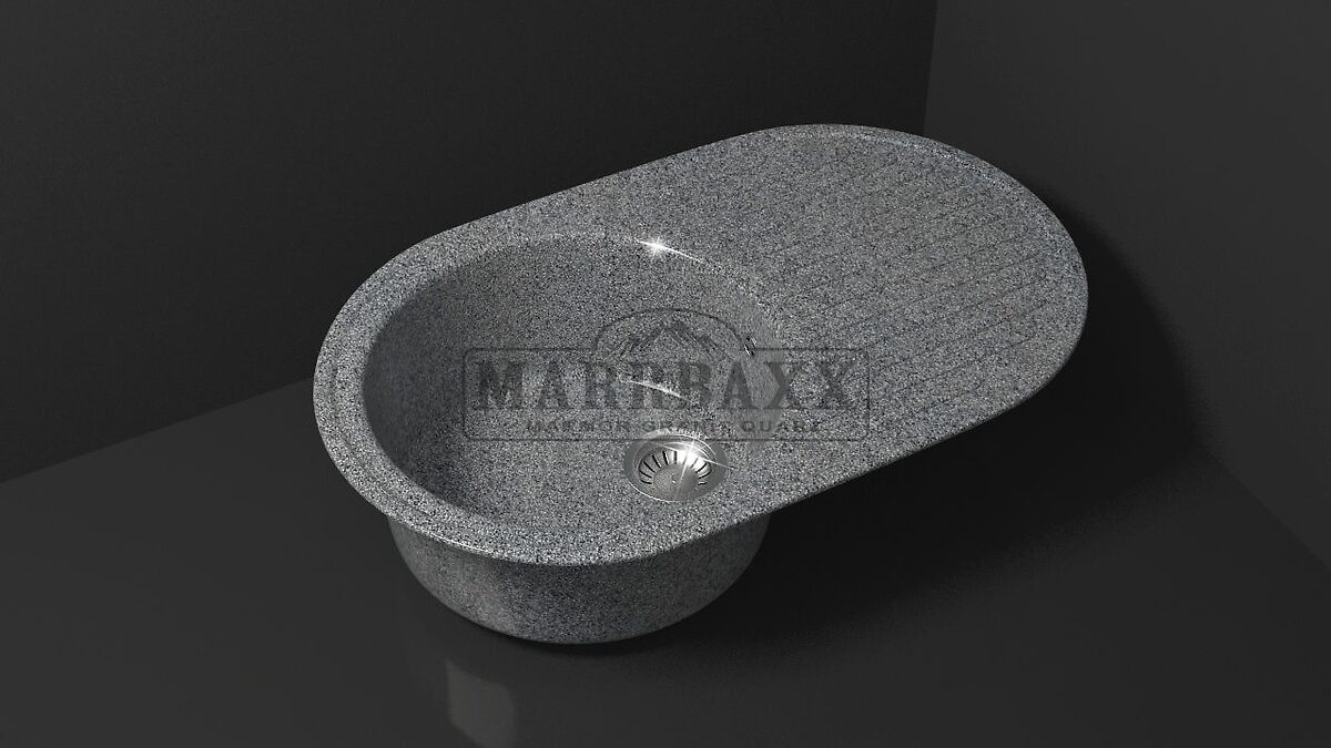 Мойка композит. MARRB.НАОМИ Z11Q8 овал,темно-серая ,725x455x185 без сифона