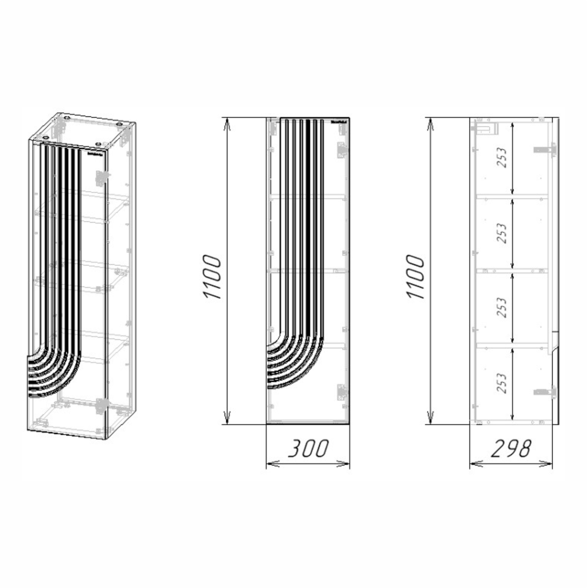 30 Пенал подвесной "Селеста 30" (правый)
