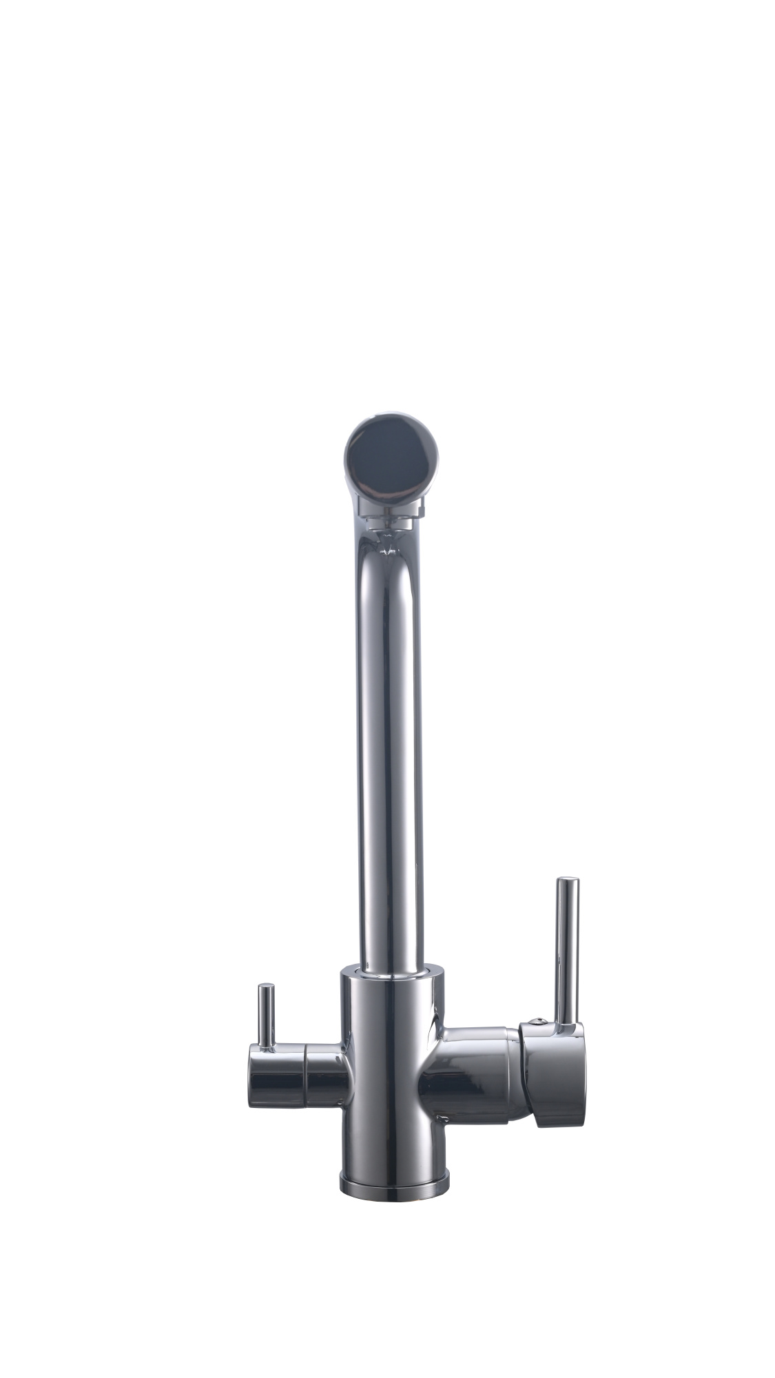 FK042C Смеситель для кухни нержавейка, хром со встр. фильтром (краном) под питьевую воду EvaGold