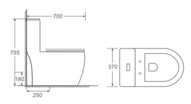 Унитаз-моноблок EG406T безободковый круговой смыв, сиденье тонкое ДП, арматура (с гофрой и подводкой)