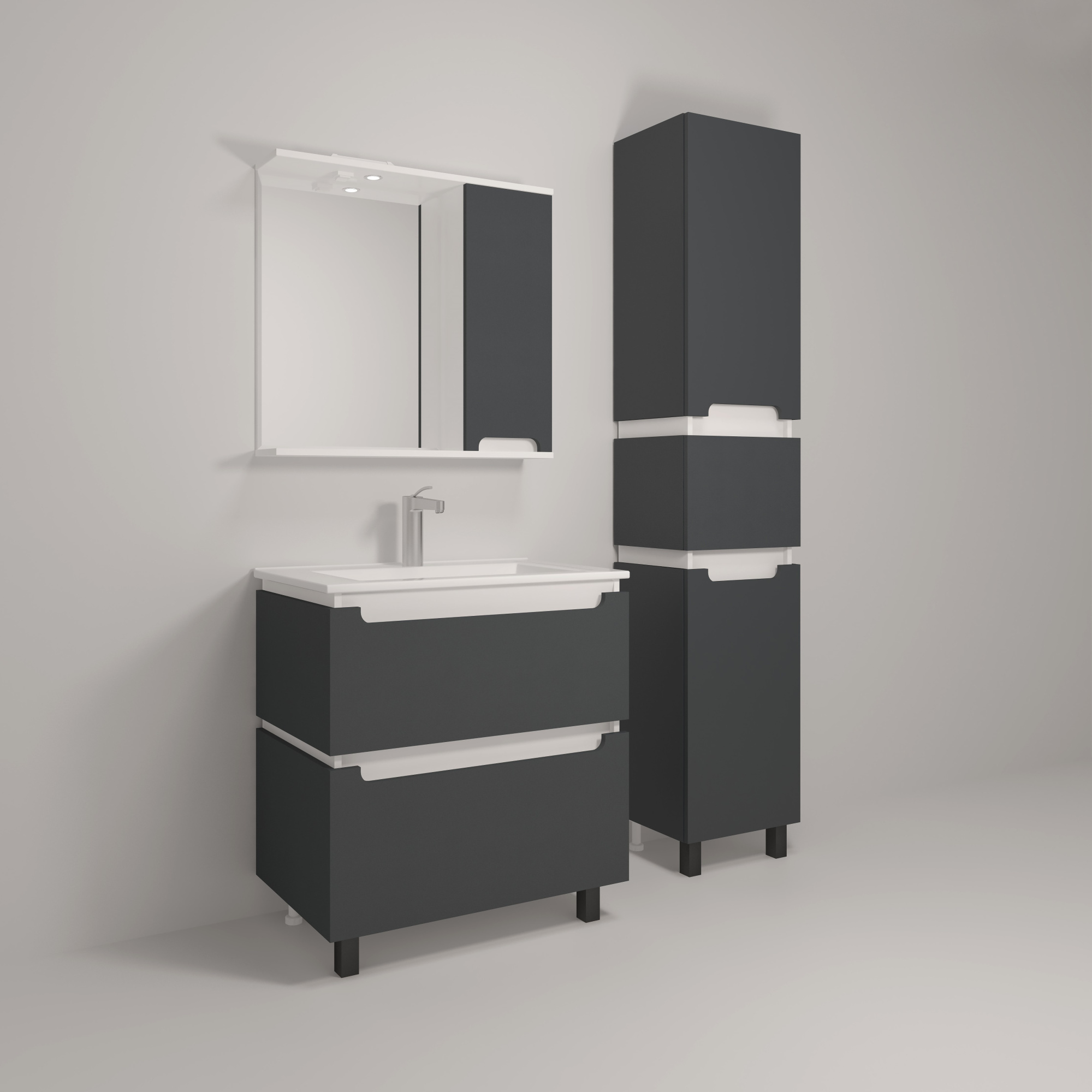 40 Пенал-шкаф "Vesta 40" №2 графит Pur-клей