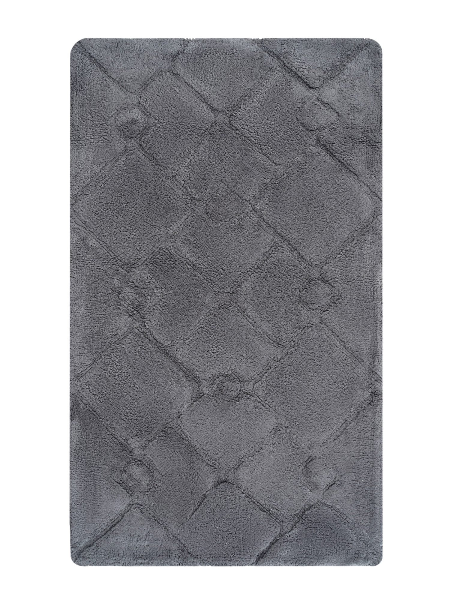 Коврик для ванной комнаты хлопковый черный, 60*100 см, STONE, BLACK