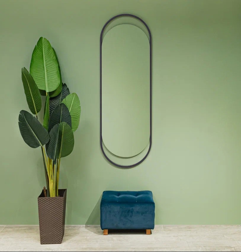 Зеркало Alba 500х1500 (металлическая рама, цвет графит)