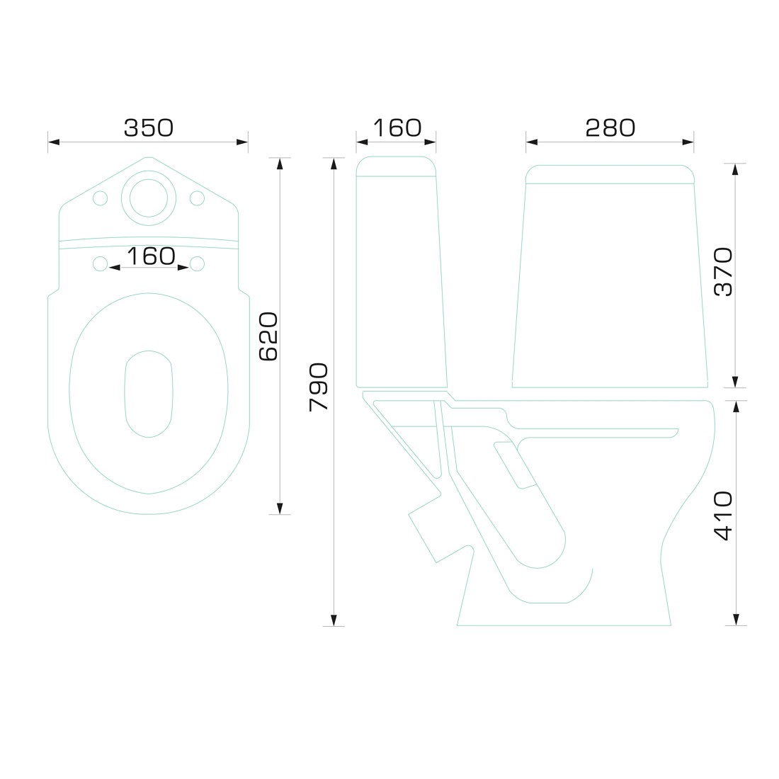 Унитаз-компакт "W 102" GESSO  кос.выпуск, ниж.подвод, 1 уров. арматура, сид. полипропилен