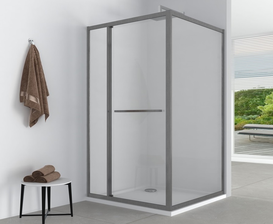 EG8G Душевое ограждение прямоугольное EvaGold 120х90, профиль оружейная сталь, прозрачное стекло