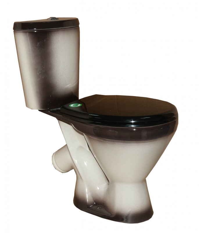 Унитаз-компакт "Элегант" черный  Киров, кос. выпуск, сид.полипропилен