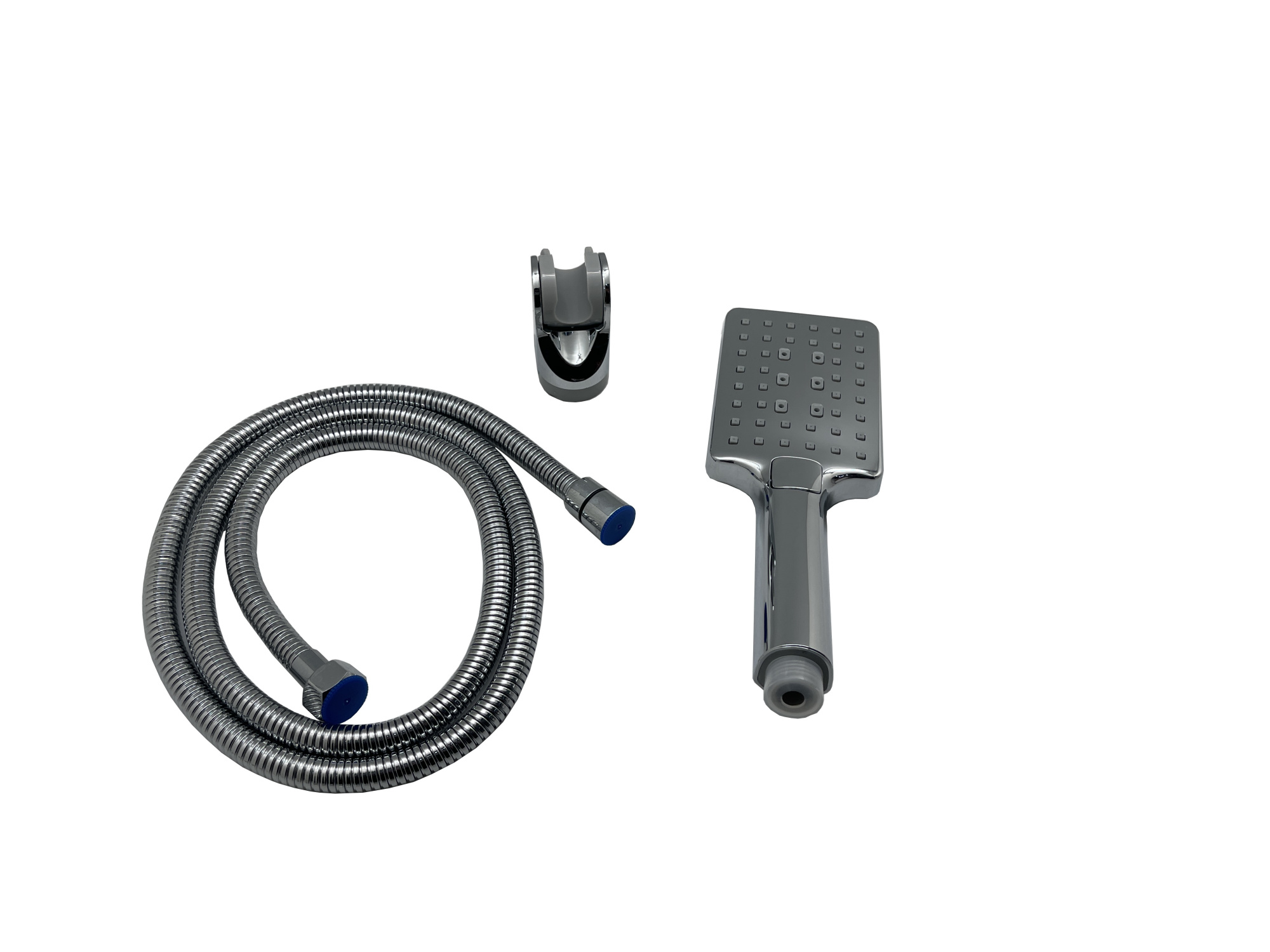 SH03C Лейка для душа в наборе с держателем и шлангом, хром EvaGold