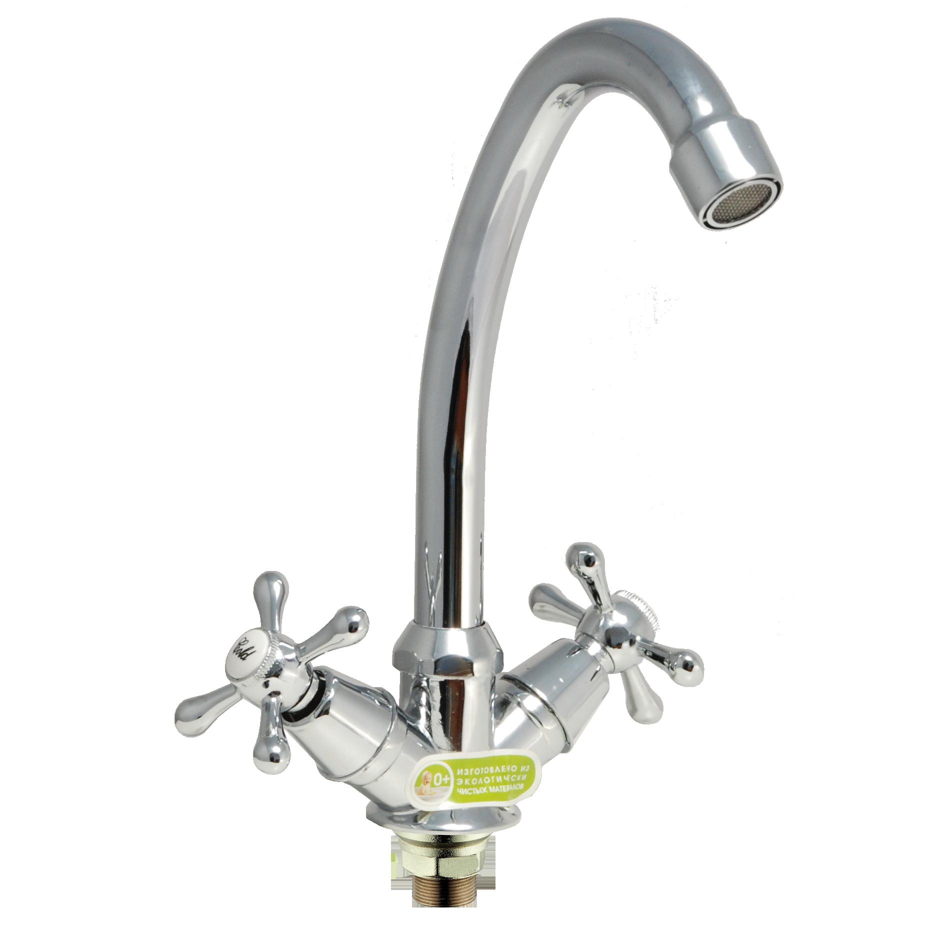 0402.657, Смеситель для мойки двуручн. "Juguni", излив 135 мм, крепление-гайка