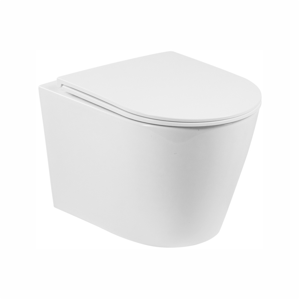 Унитаз подвесной K710T с круговым смывом безободковый, сиденье тонкое ДП, крепления