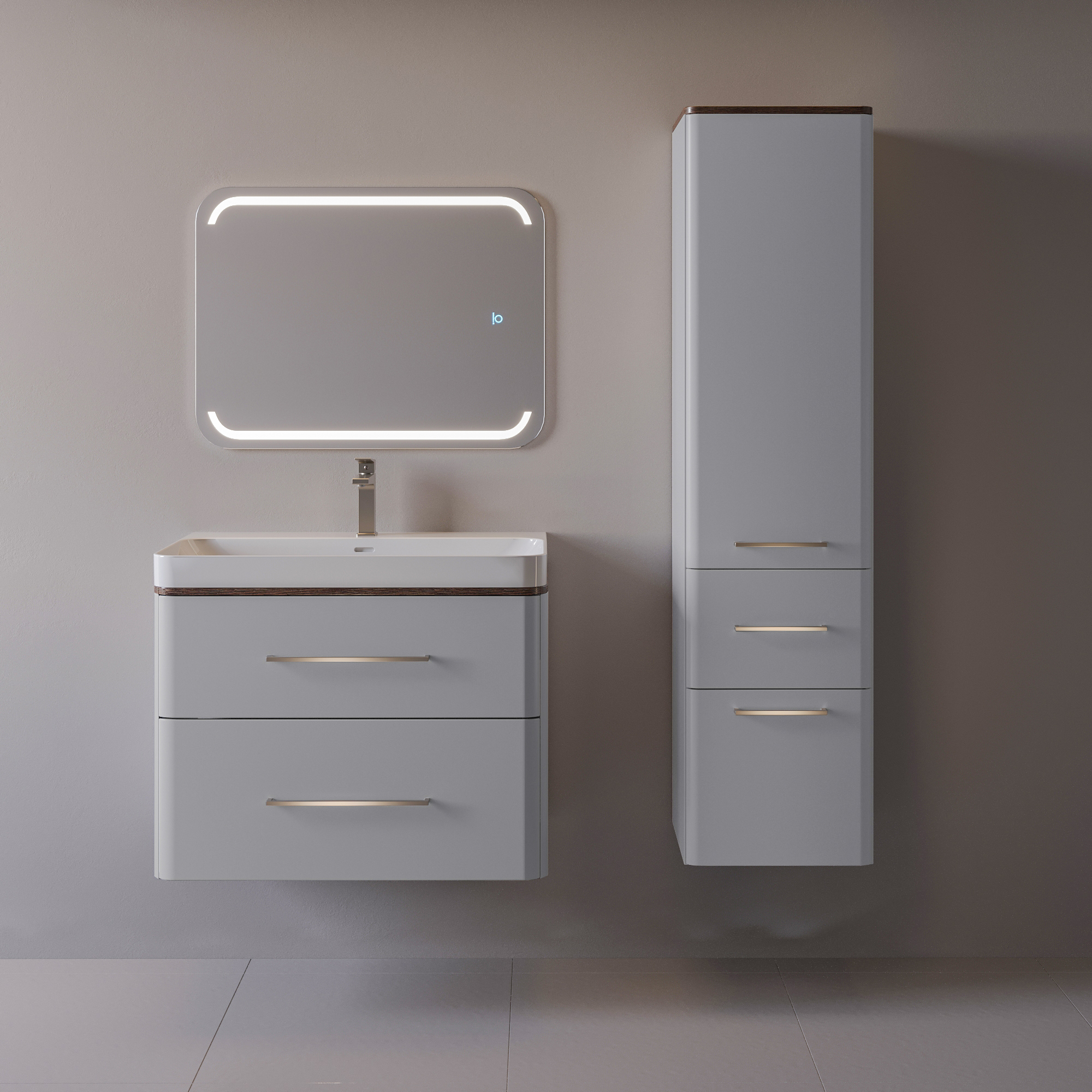 80 Подвесная тумба "Перл 80" серый (ум. Мирра 80)