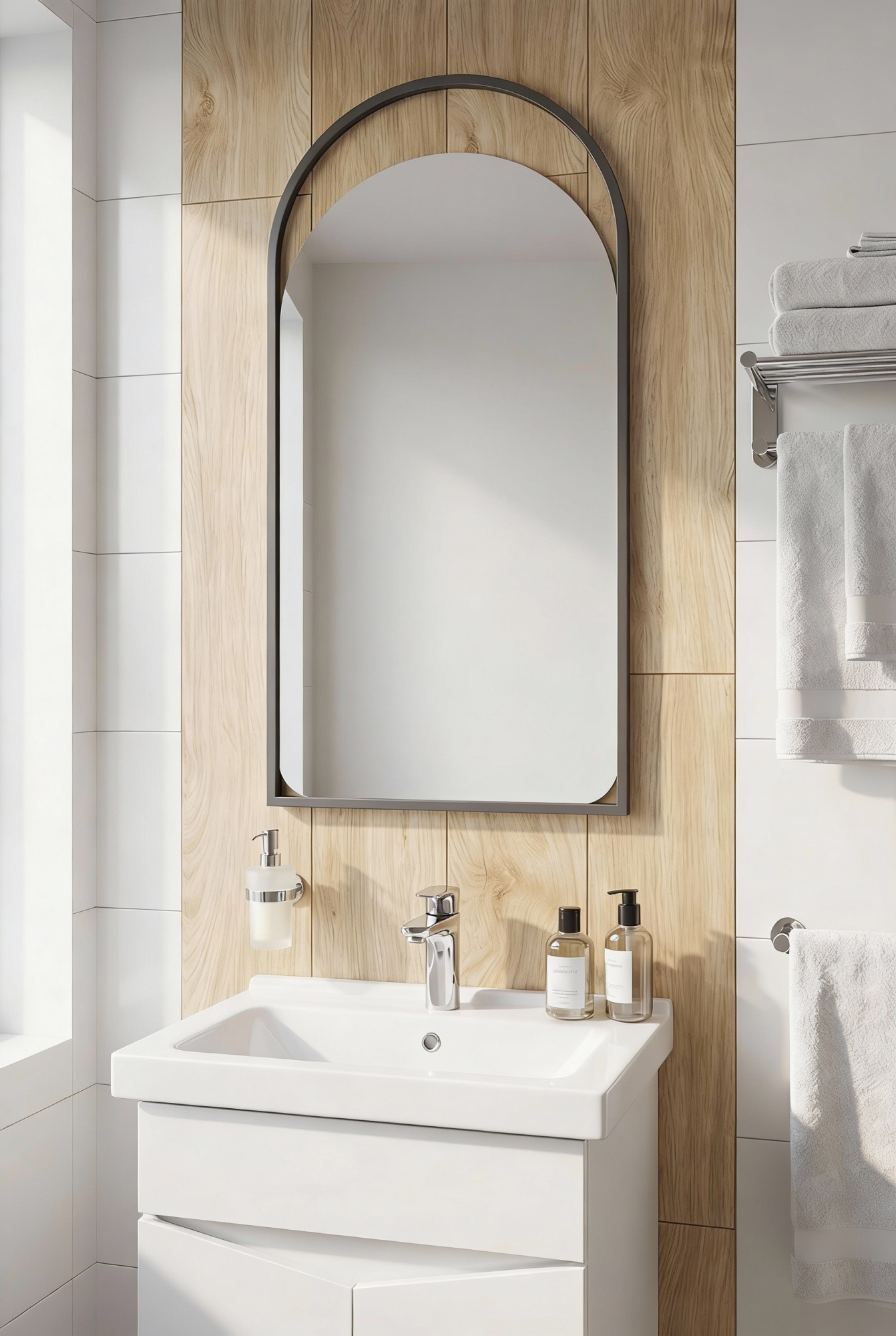 Зеркало Hanna 500х1000 (металлическая рама, цвет графит)