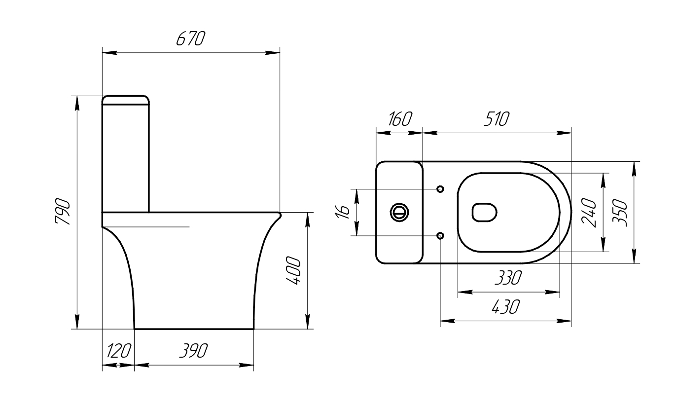 T2335 Унитаз-компакт, безободковый круговой смыв, сиденье тонкое ДП, крепления, арматура, горизонтальный выпуск