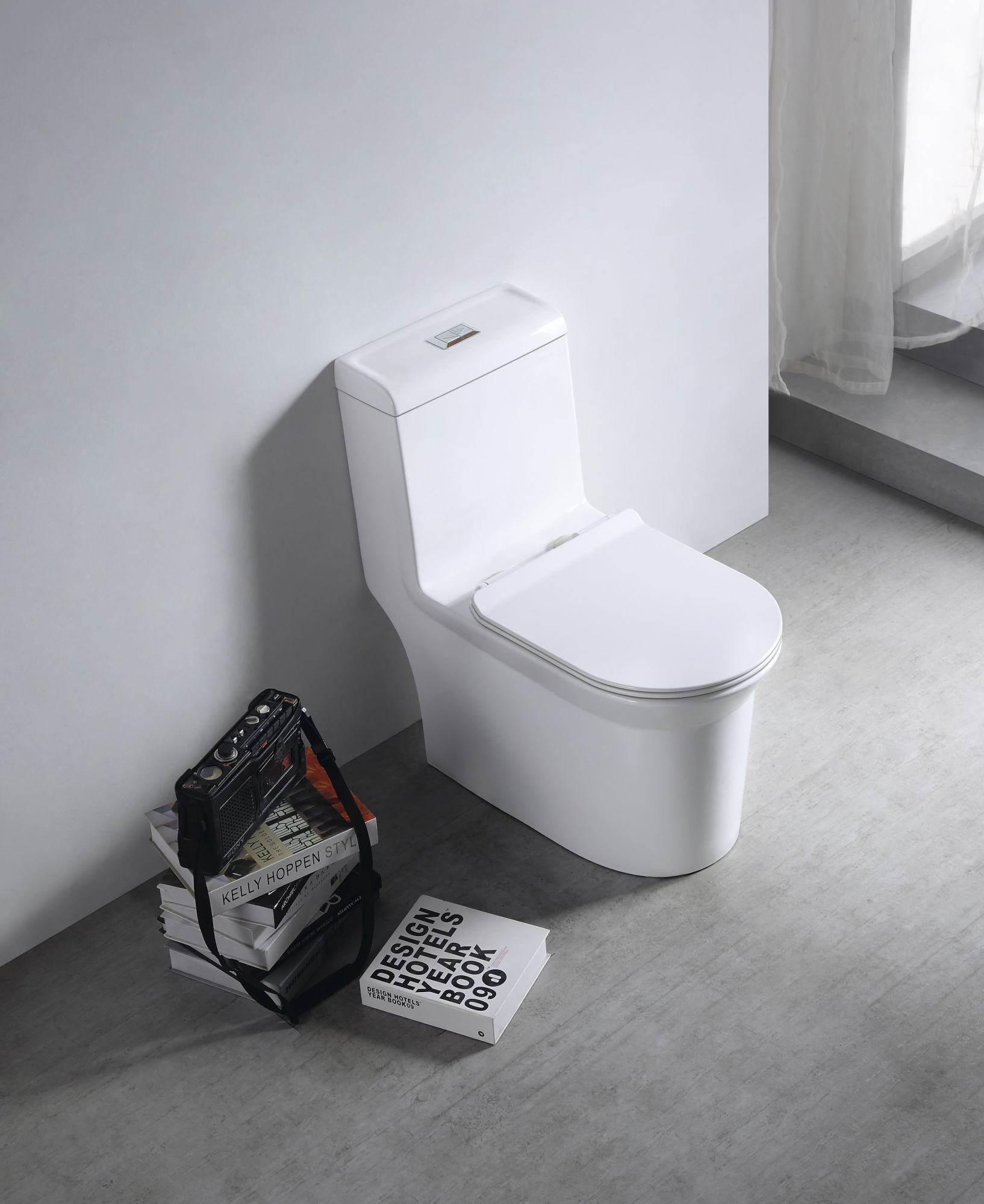 Унитаз-моноблок SM9610R безободковый, сиденье тонкое ДП, арматура (с гофрой и подводкой)